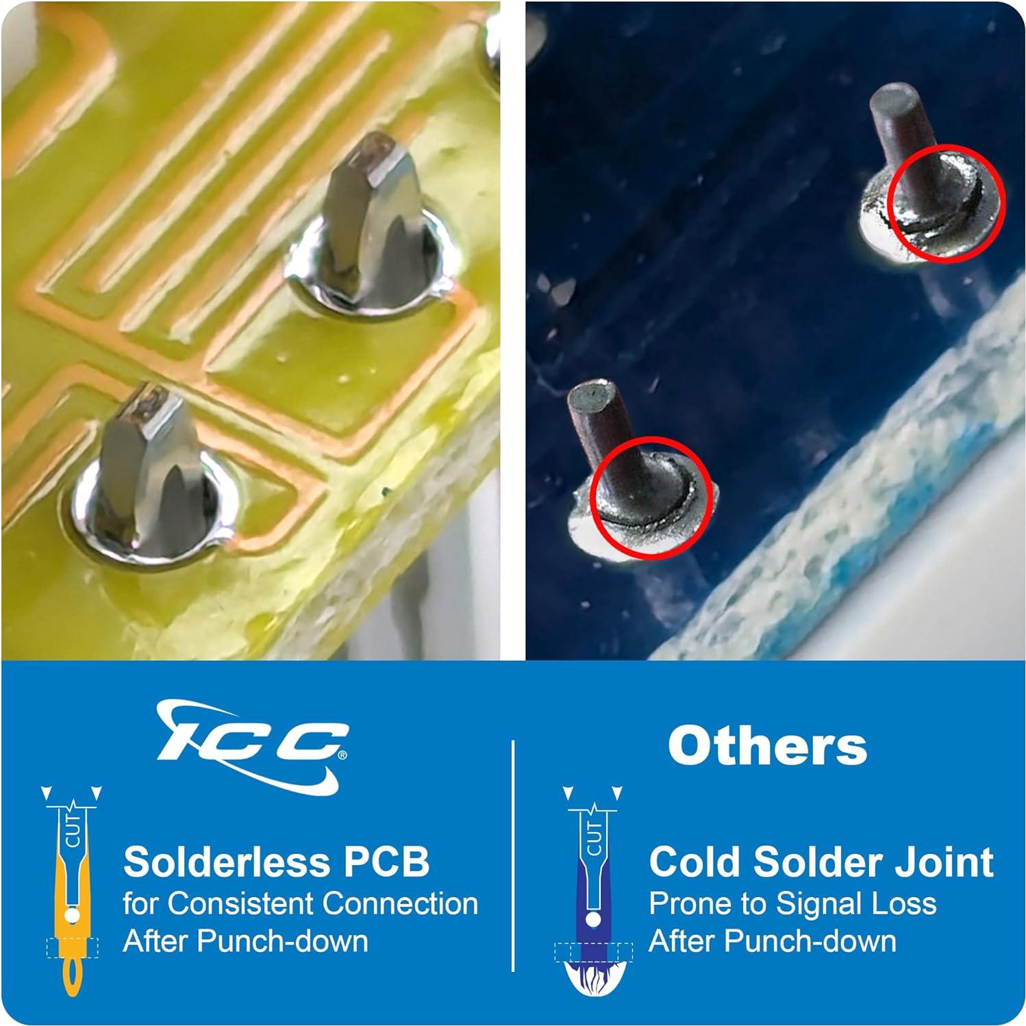 Conector Keystone CAT5e ICC RJ45 Rojo 180° para Redes