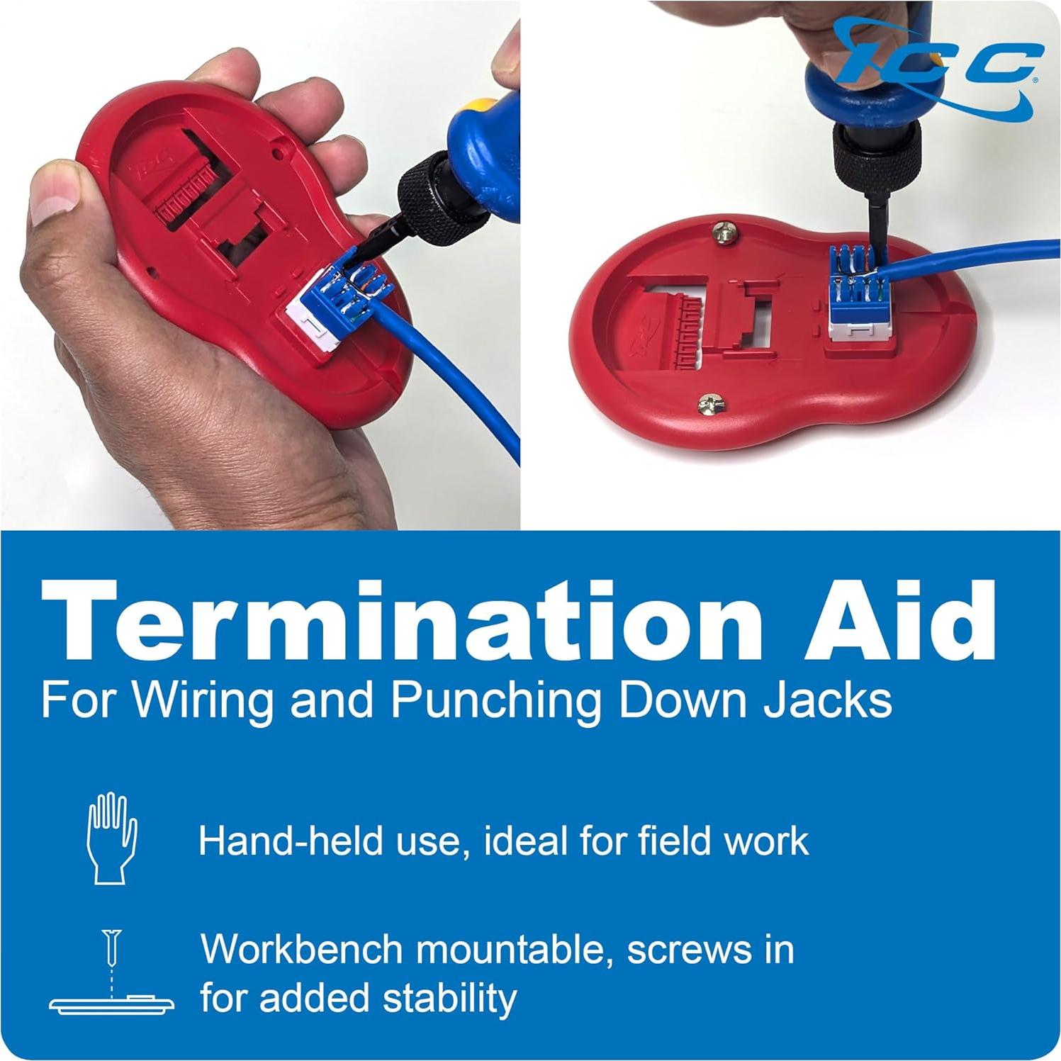 Conector Keystone CAT5e ICC RJ45 Rojo 180° para Redes