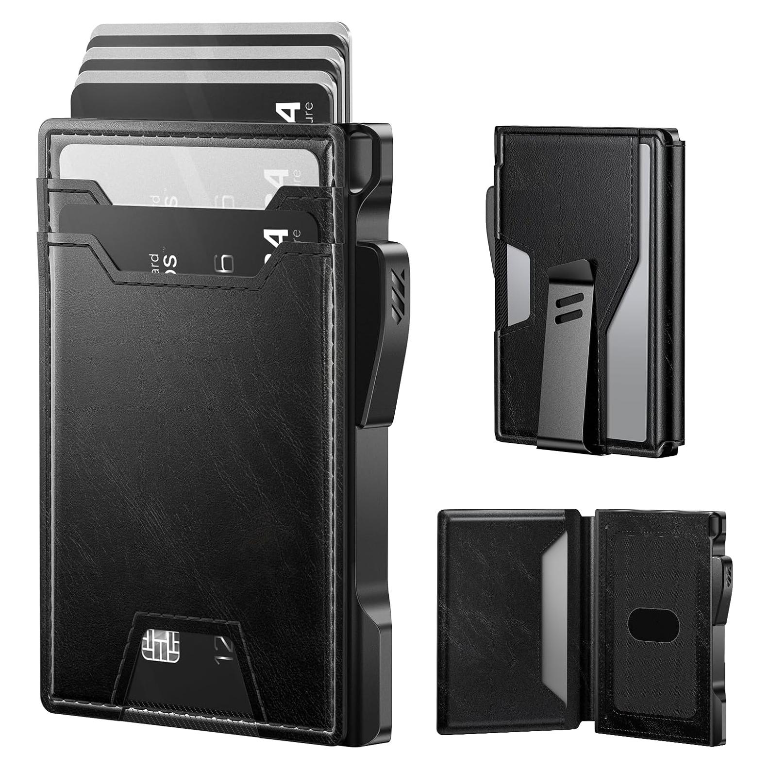 Cartera Typecase para Hombres RFID Cuero Negro Alaska