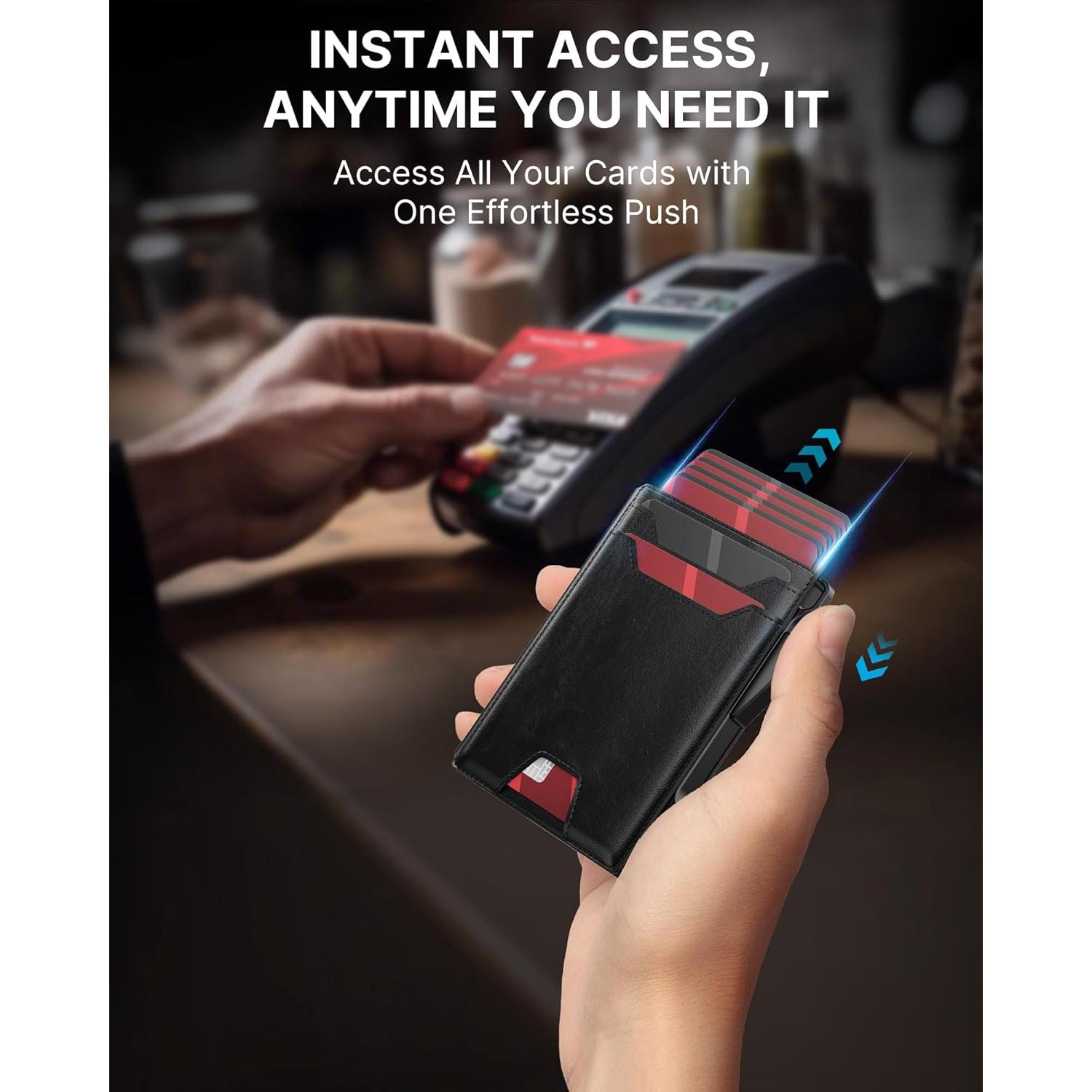 Cartera Typecase para Hombres RFID Cuero Negro Alaska