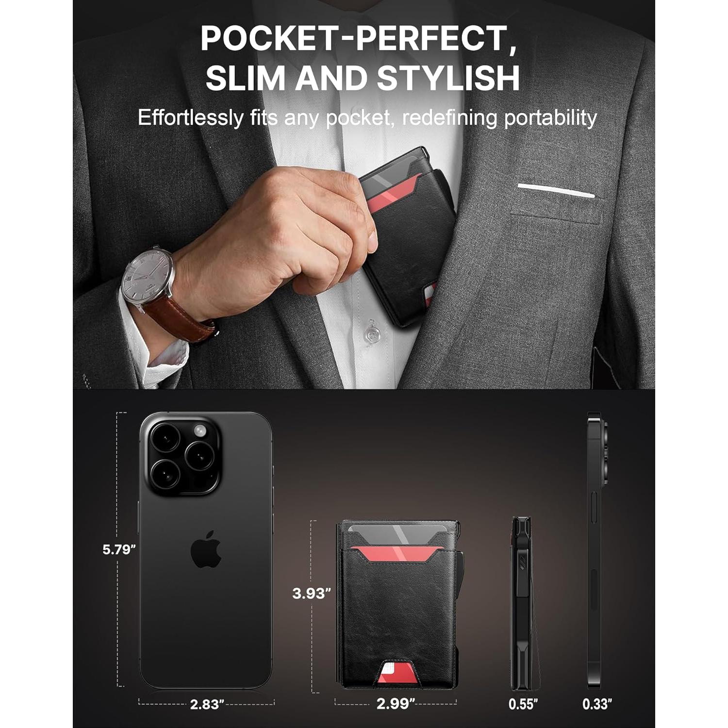 Cartera Typecase para Hombres RFID Cuero Negro Alaska