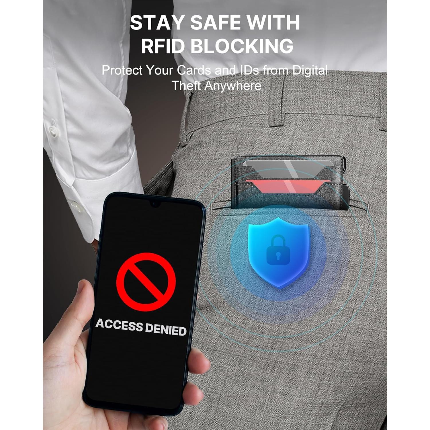 Cartera Typecase para Hombres RFID Cuero Negro Alaska