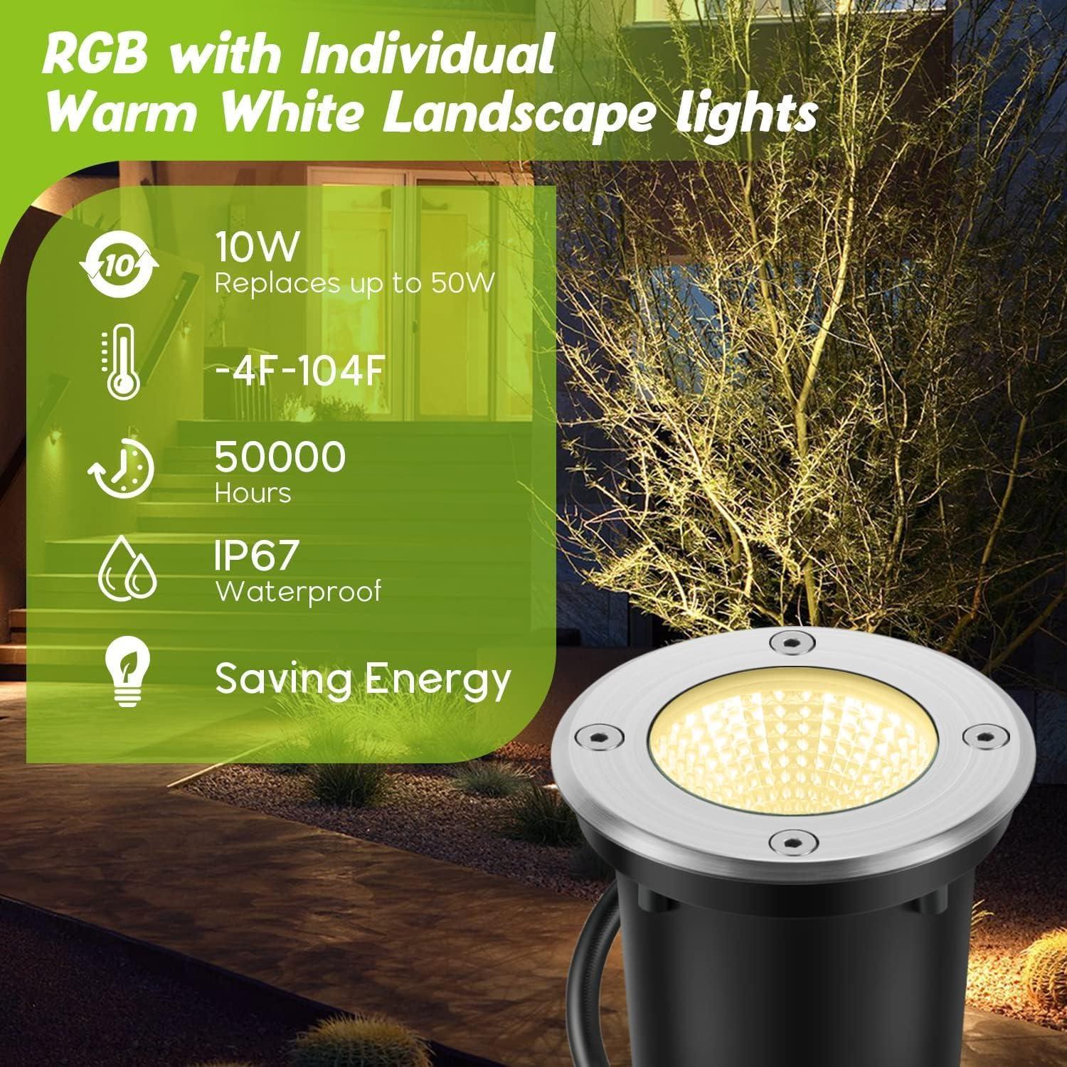 Luces de Paisaje LED RGBW Unirence 10W IP67 6 Piezas