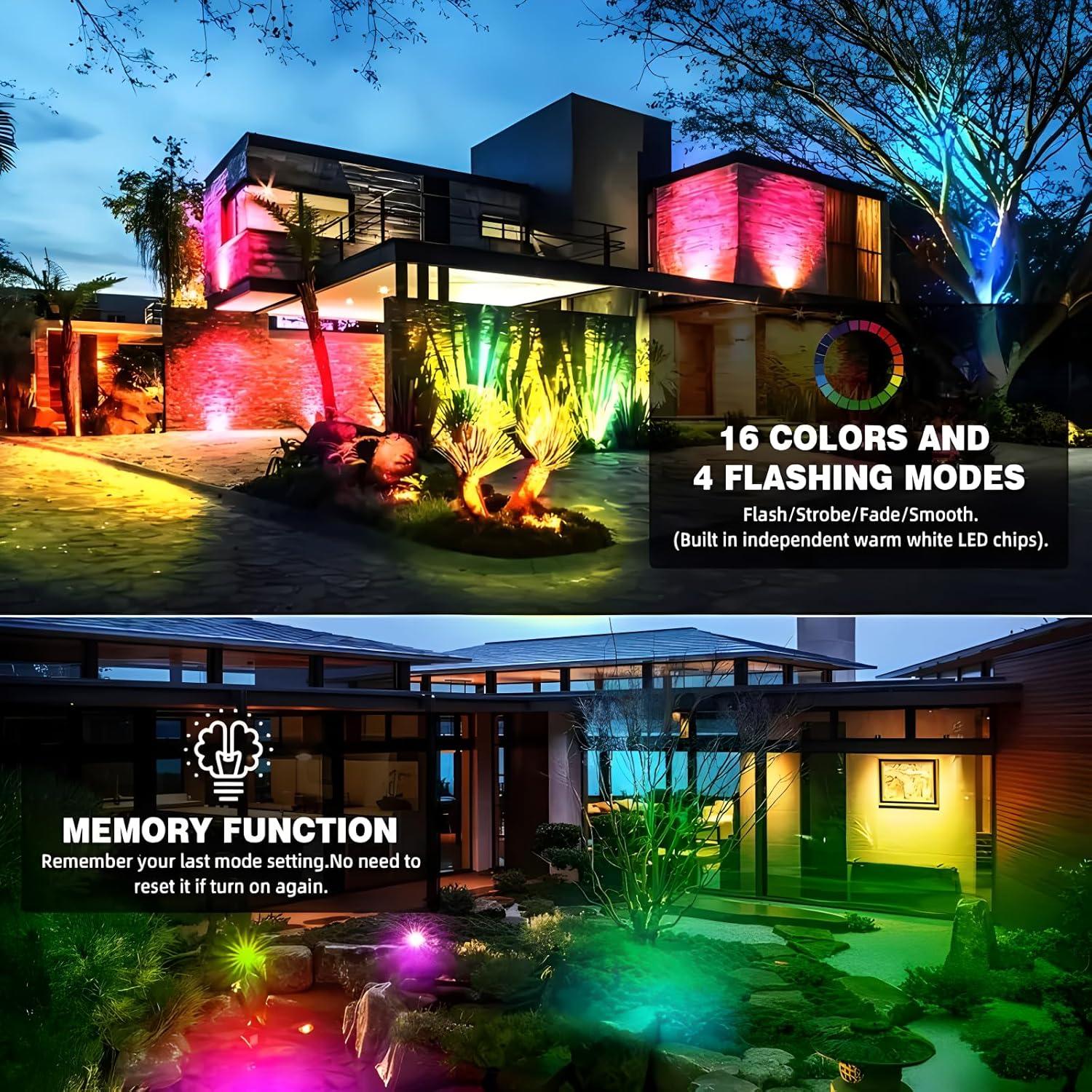 Luces de Paisaje LED RGBW Unirence 10W IP67 6 Piezas