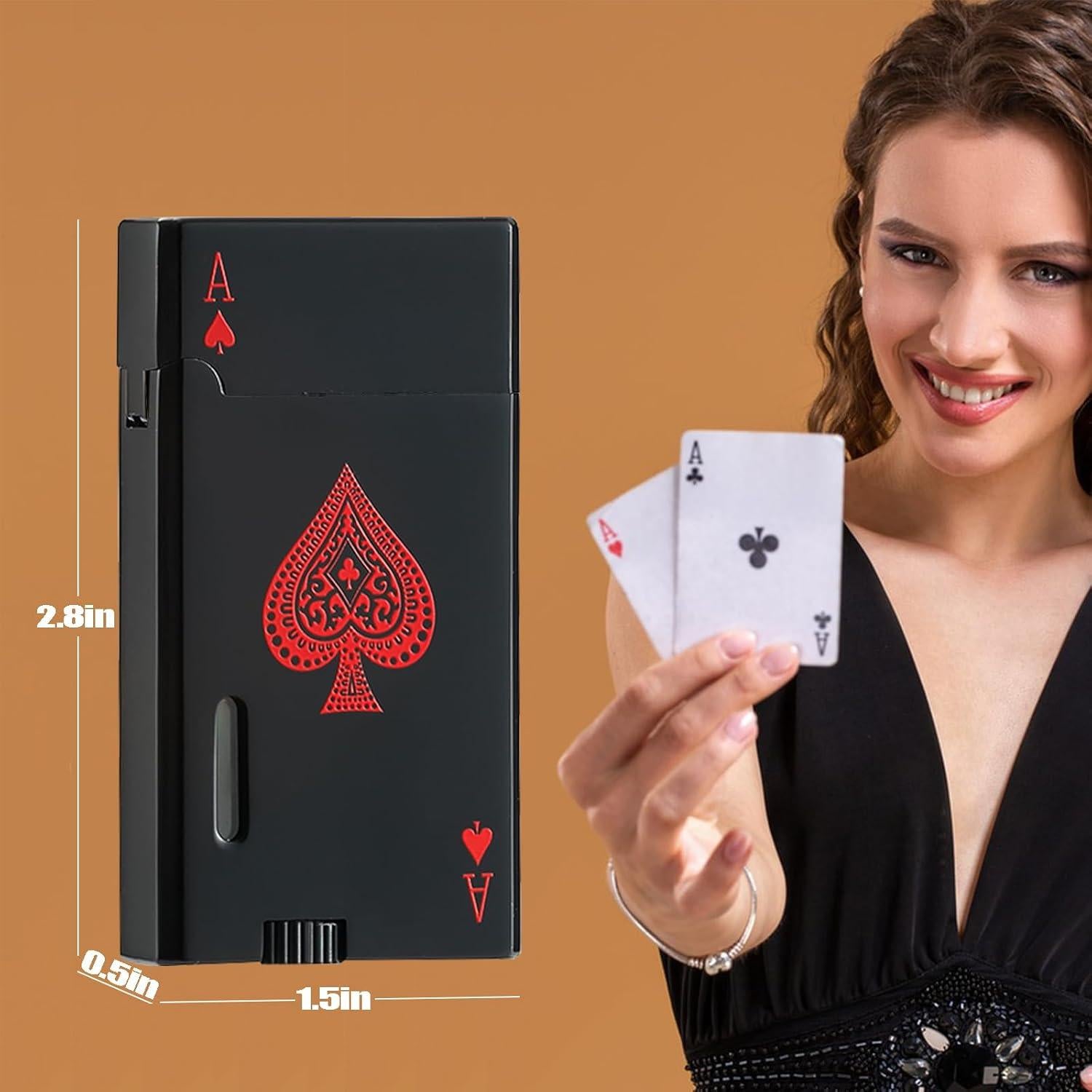 Encendedor de Butano CFTGET Doble Llama Recargable Negro/Blanco