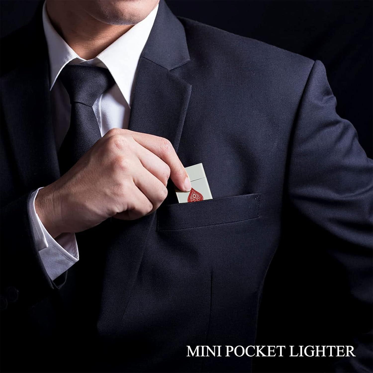 Encendedor de Butano CFTGET Doble Llama Recargable Negro/Blanco