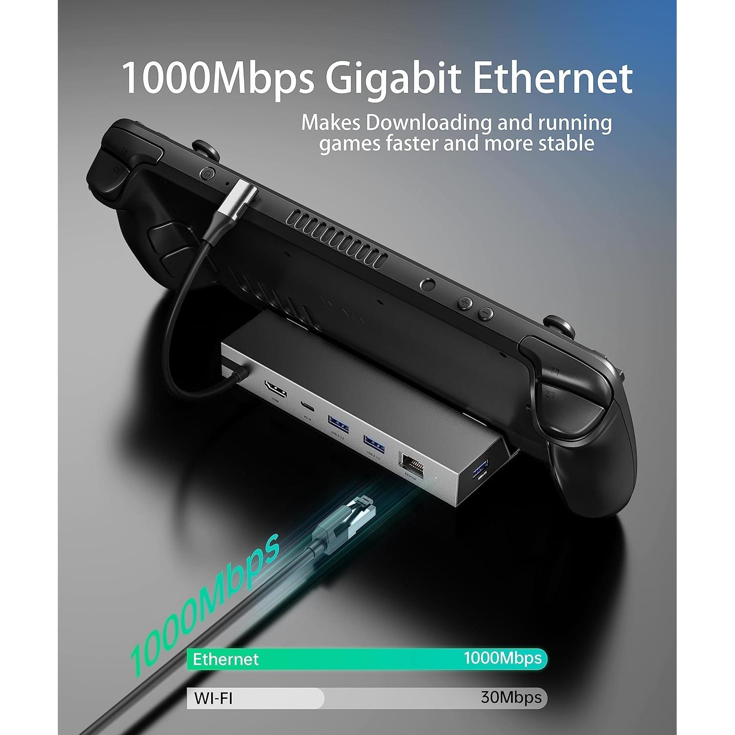 Dock 6-en-1 para Steam Deck 4K 60Hz - Iavkyu