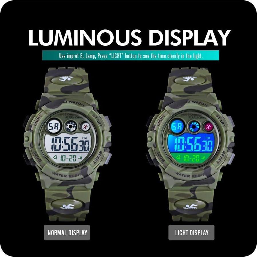 Reloj Digital Deportivo CakCity para Niños 5-10 Años Impermeable