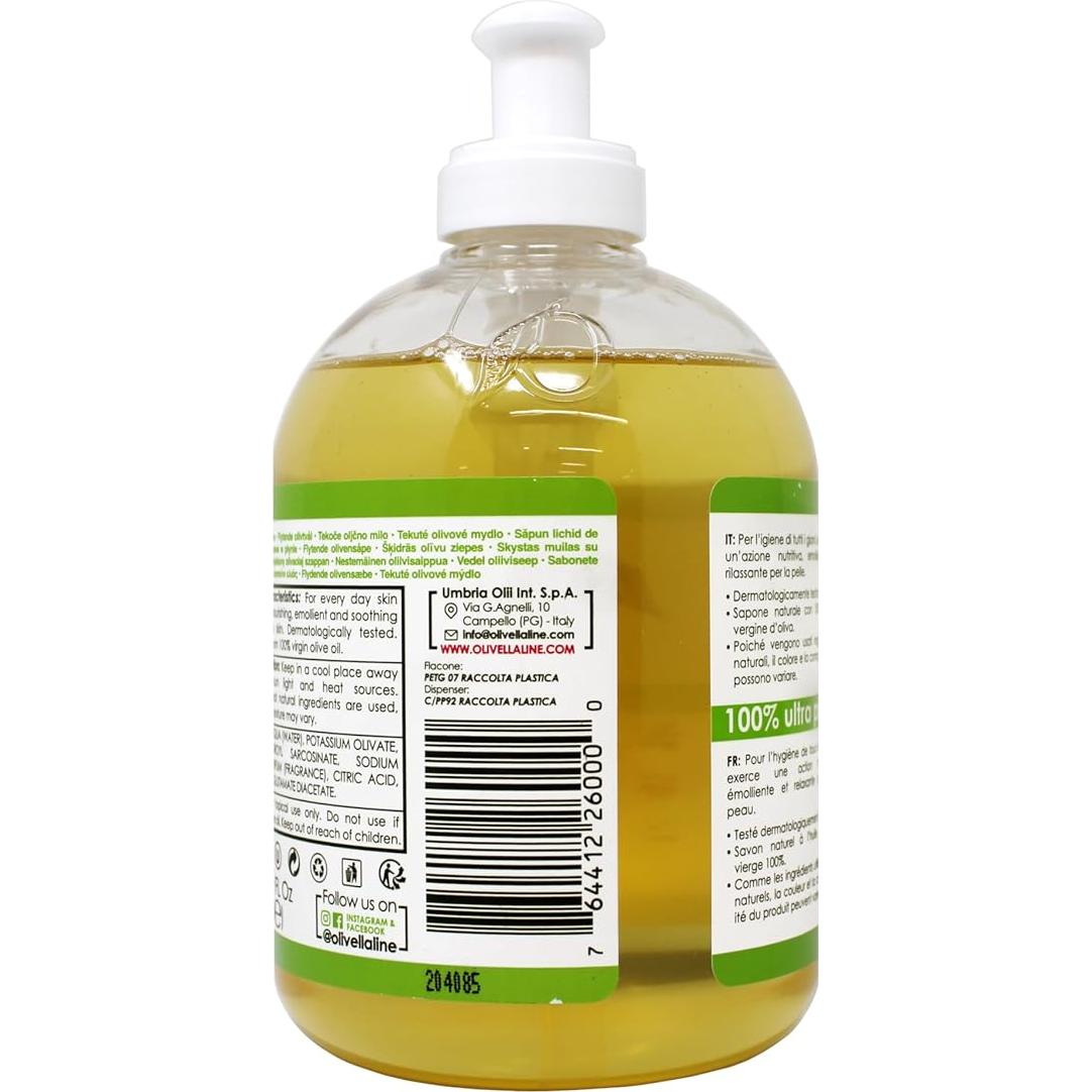 Jabón Líquido de Cara y Cuerpo Olivella 480 ml (Paquete de 2)