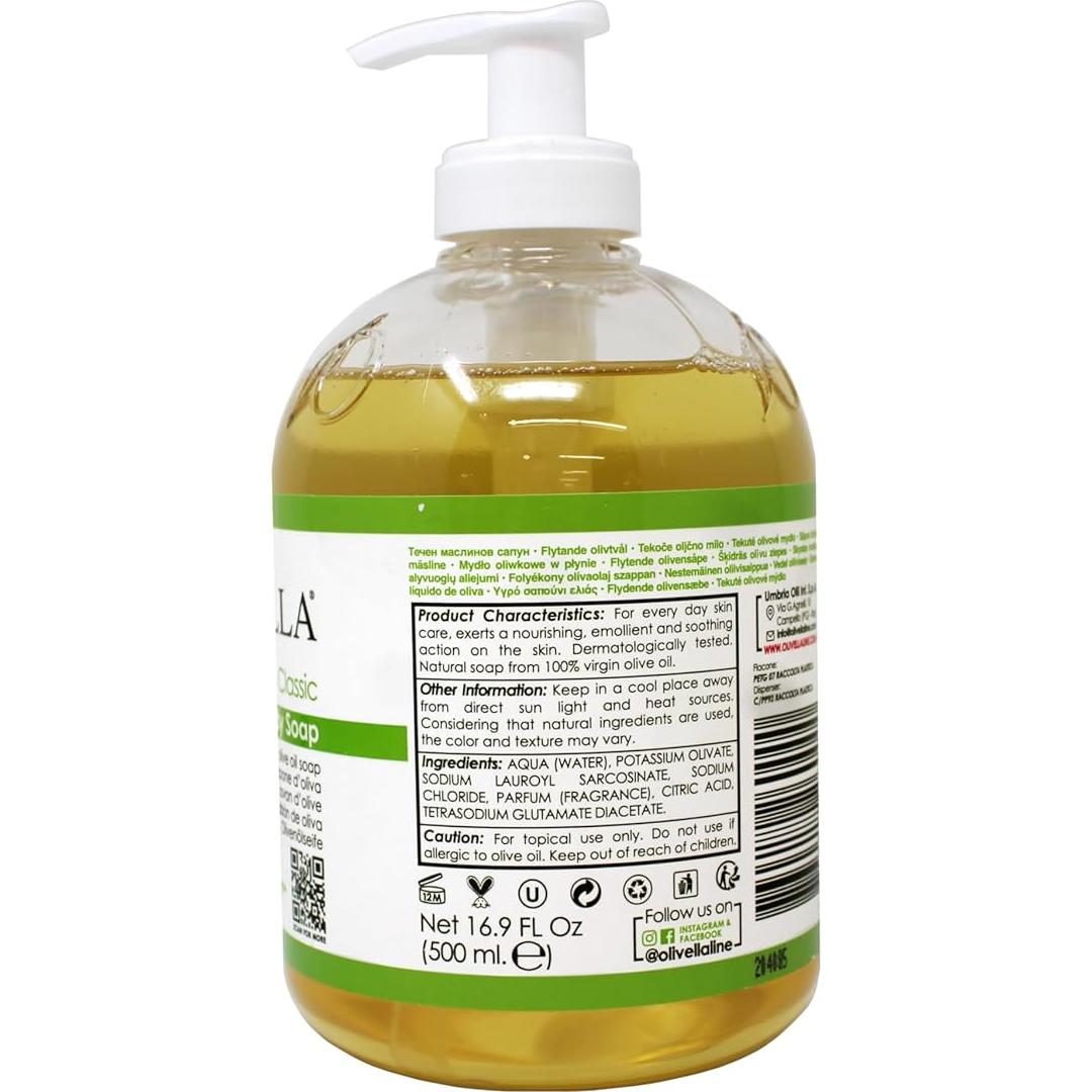Jabón Líquido de Cara y Cuerpo Olivella 480 ml (Paquete de 2)