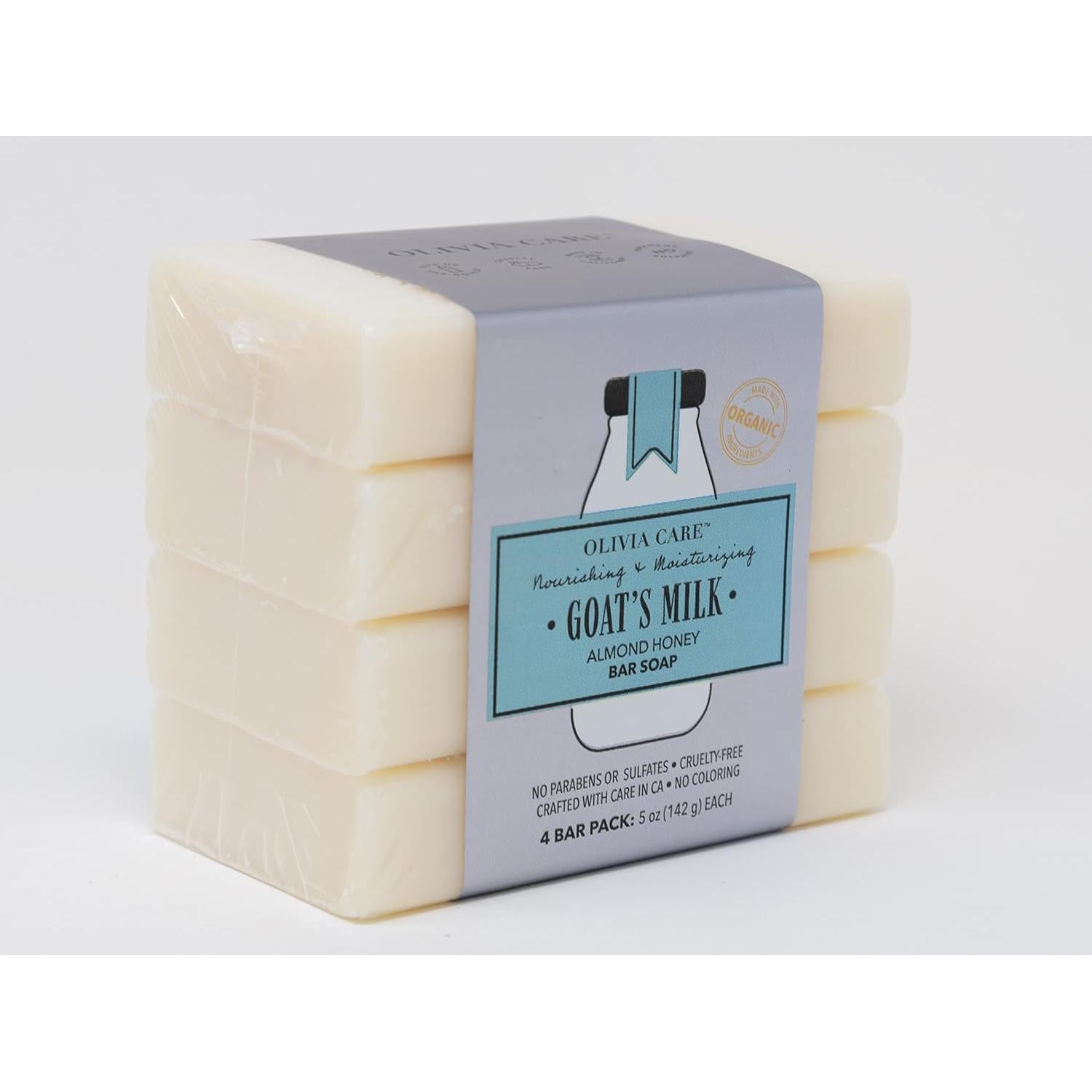 Jabón Orgánico de Leche de Cabra Olivia Care - Miel de Almendra - 4 Barras