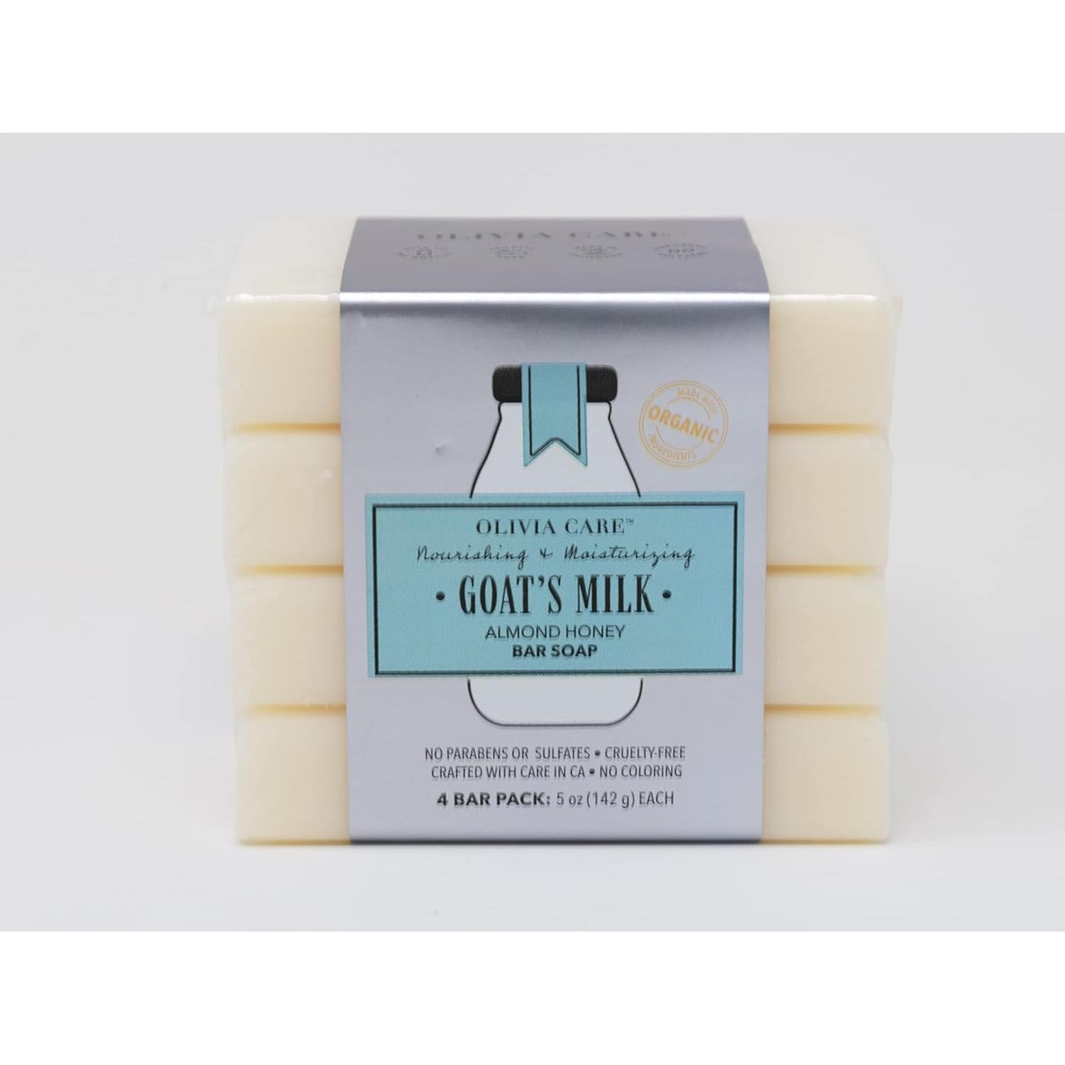 Jabón Orgánico de Leche de Cabra Olivia Care - Miel de Almendra - 4 Barras