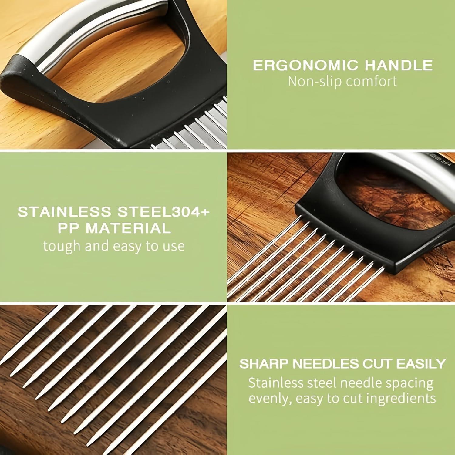 Cortador de Cebolla AOEMSMEISN de Acero Inoxidable 14x8 cm