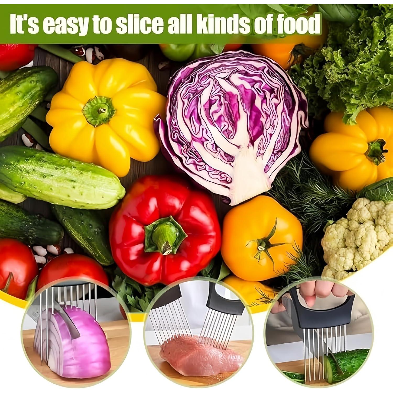 Cortador de Cebolla AOEMSMEISN de Acero Inoxidable 14x8 cm