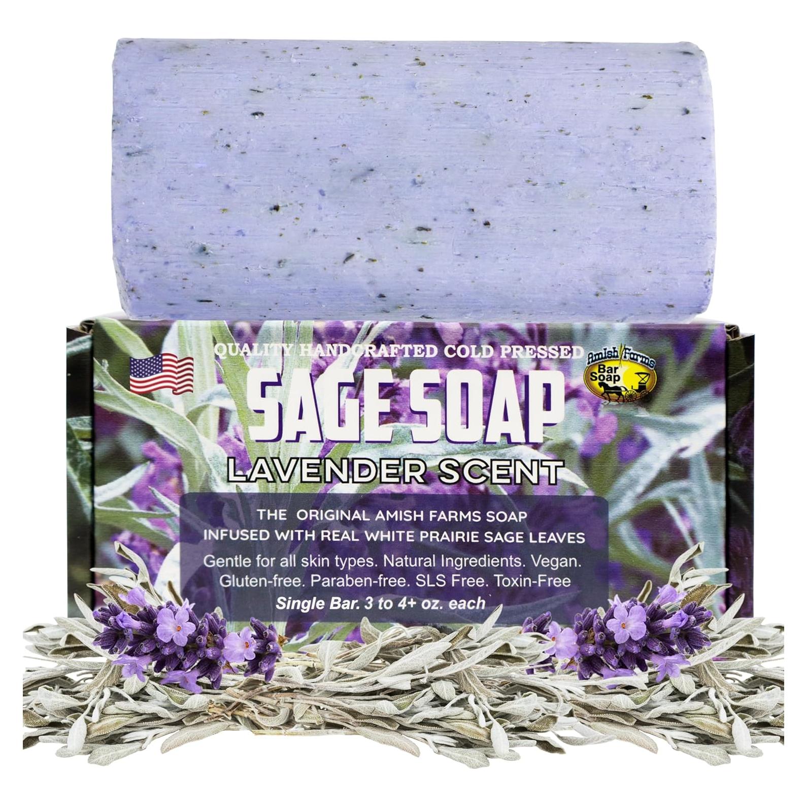 Jabón Artesanal de Salvia y Lavanda Amish Farms 113g