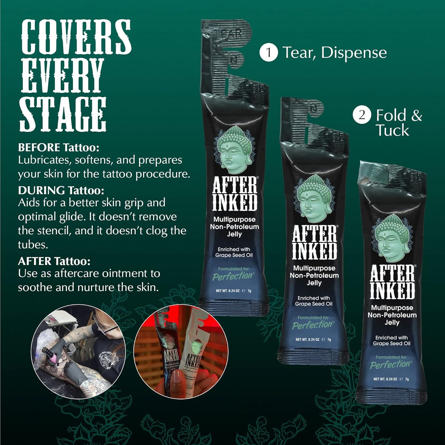 After Inked Ungüento Sin Petróleo para Tatuajes - 10 Paquetes de 7g