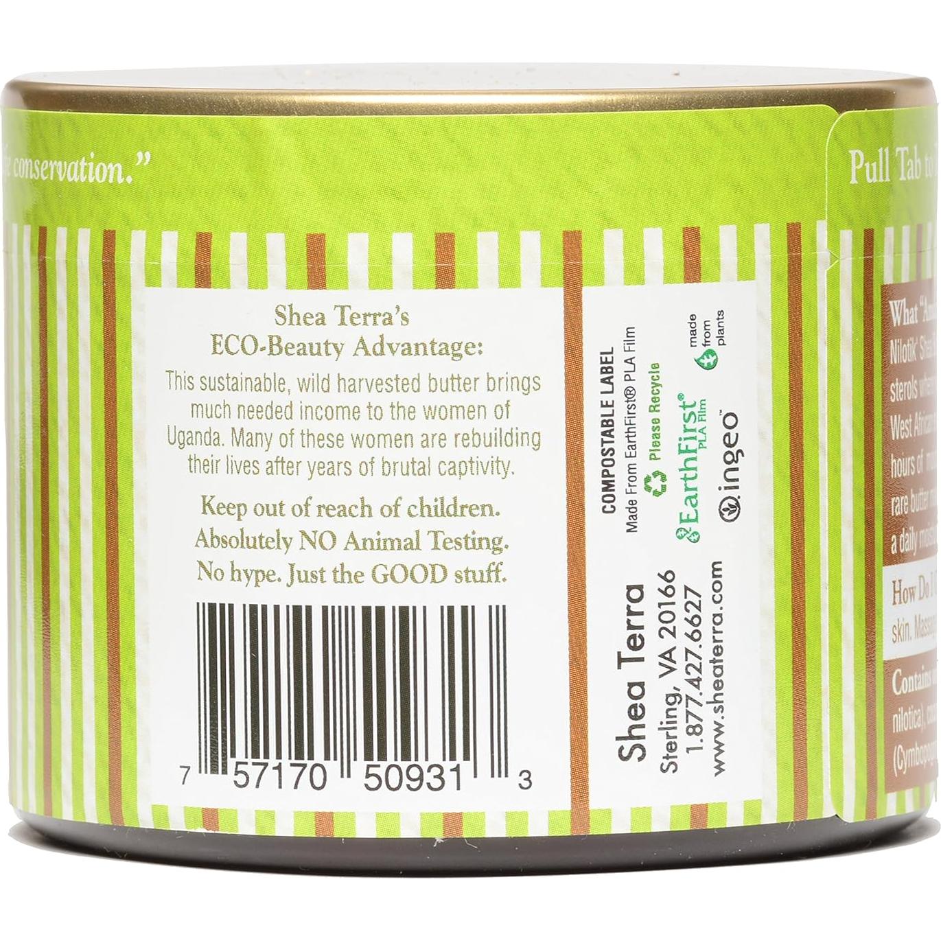 Manteca de Karité Orgánica Prensada en Frío Shea Terra 170g - Limón de Coco