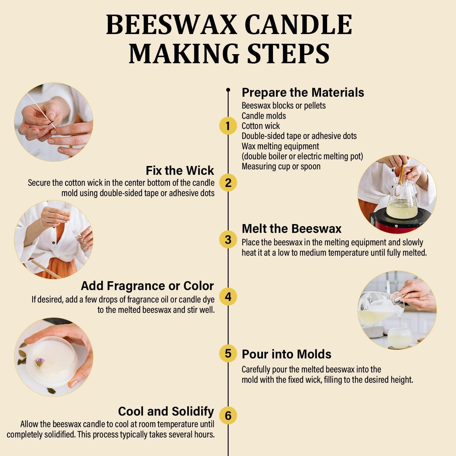 Pellets de Cera de Abejas Pura VEGISHINE 447g para Velas y Cuidado de la Piel