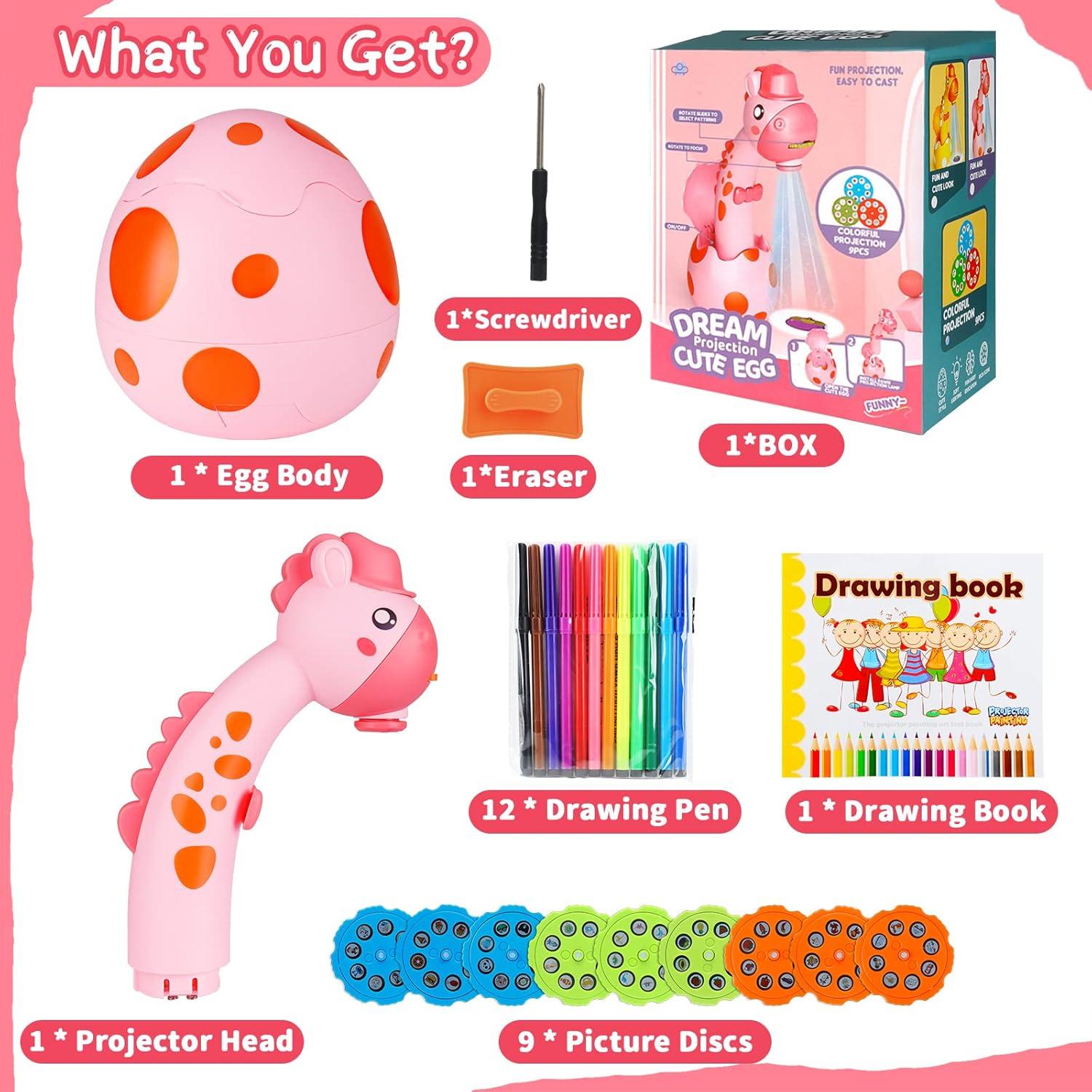 Proyector de Dibujo KETIEE Rosa con 72 Plantillas