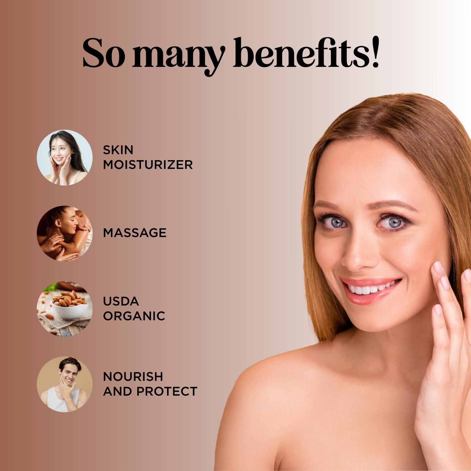 Aceite de Almendra Dulce Orgánico Maple Holistics 473ml - Hidratante Piel y Cabello