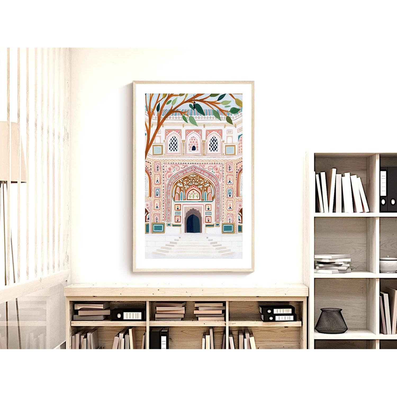 Póster artístico Palacio de Ámbar Jaipur 23x28 cm sin enmarcar