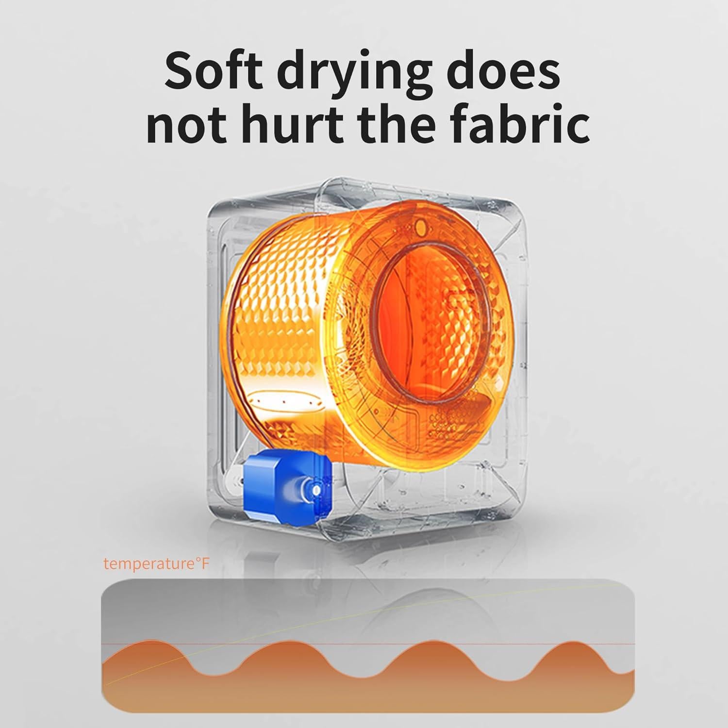 Portable Mini Cloth Dryer Machine Heating Tumble Dryers Front Load 120 V Electric RV Dryer with Smart Moisture Sensor LCD Control Panel Tumble Clothes Dryer Machine for Home (ABS+Steel Black)