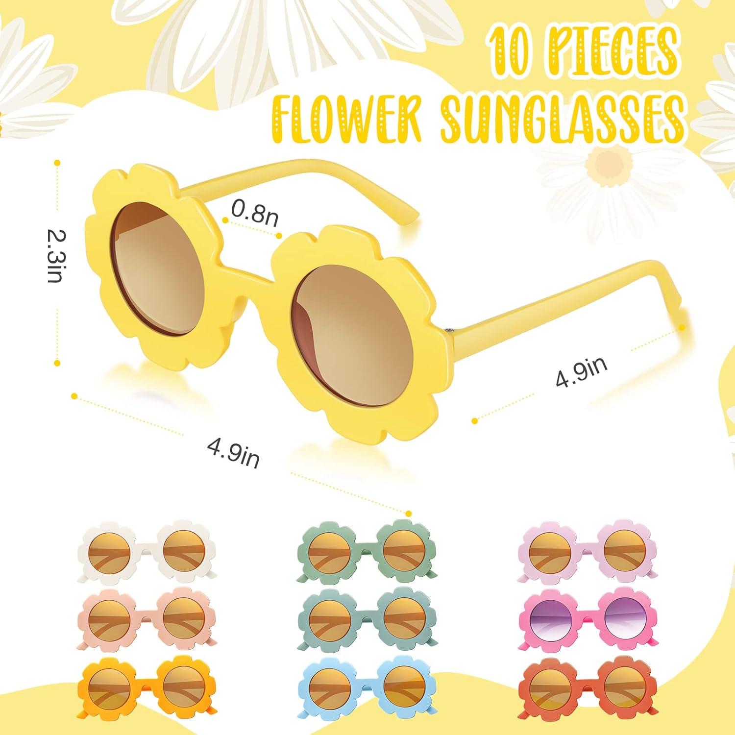 Conjunto de Gafas Retro y Diademas de Flores Chengu - 20 Piezas