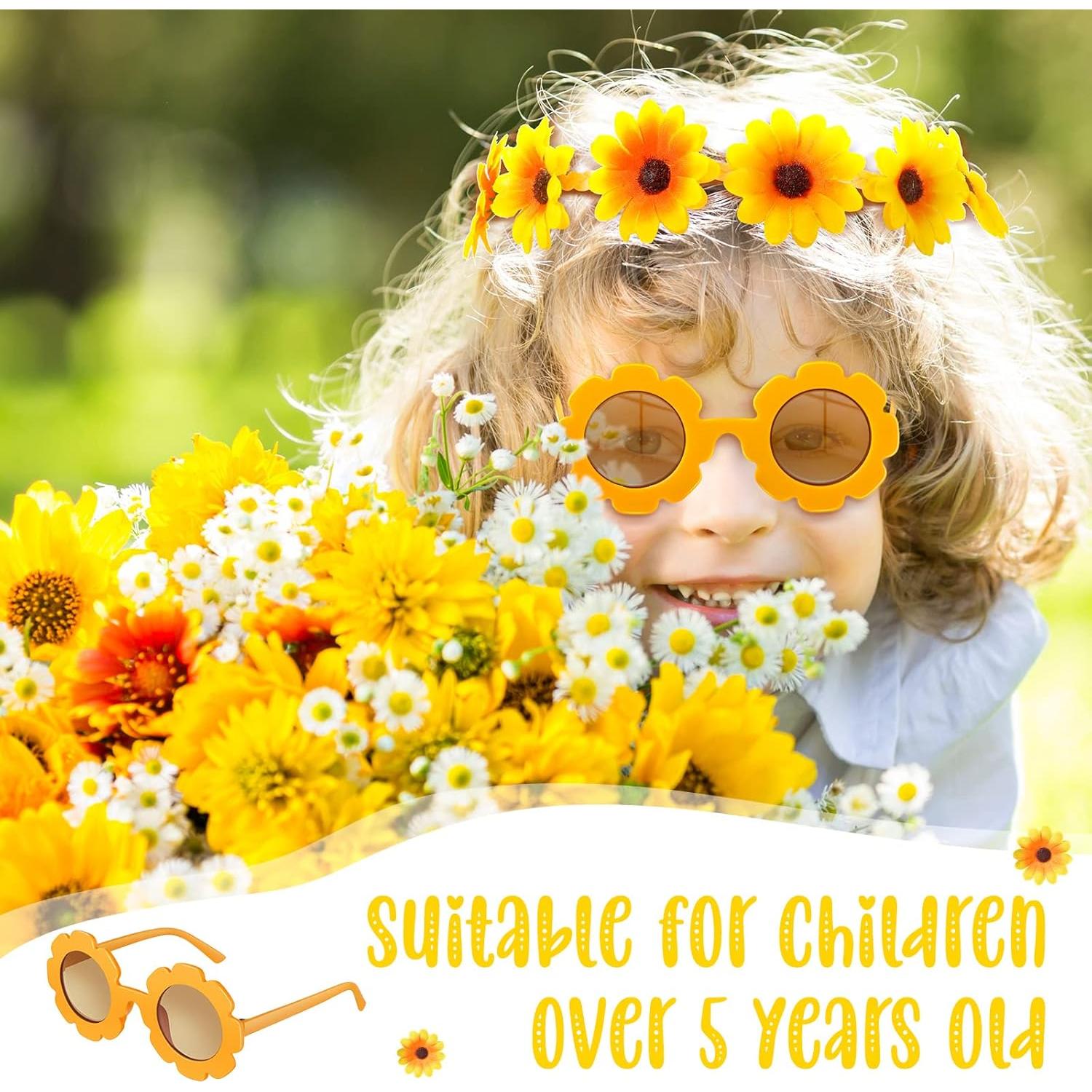 Conjunto de Gafas Retro y Diademas de Flores Chengu - 20 Piezas