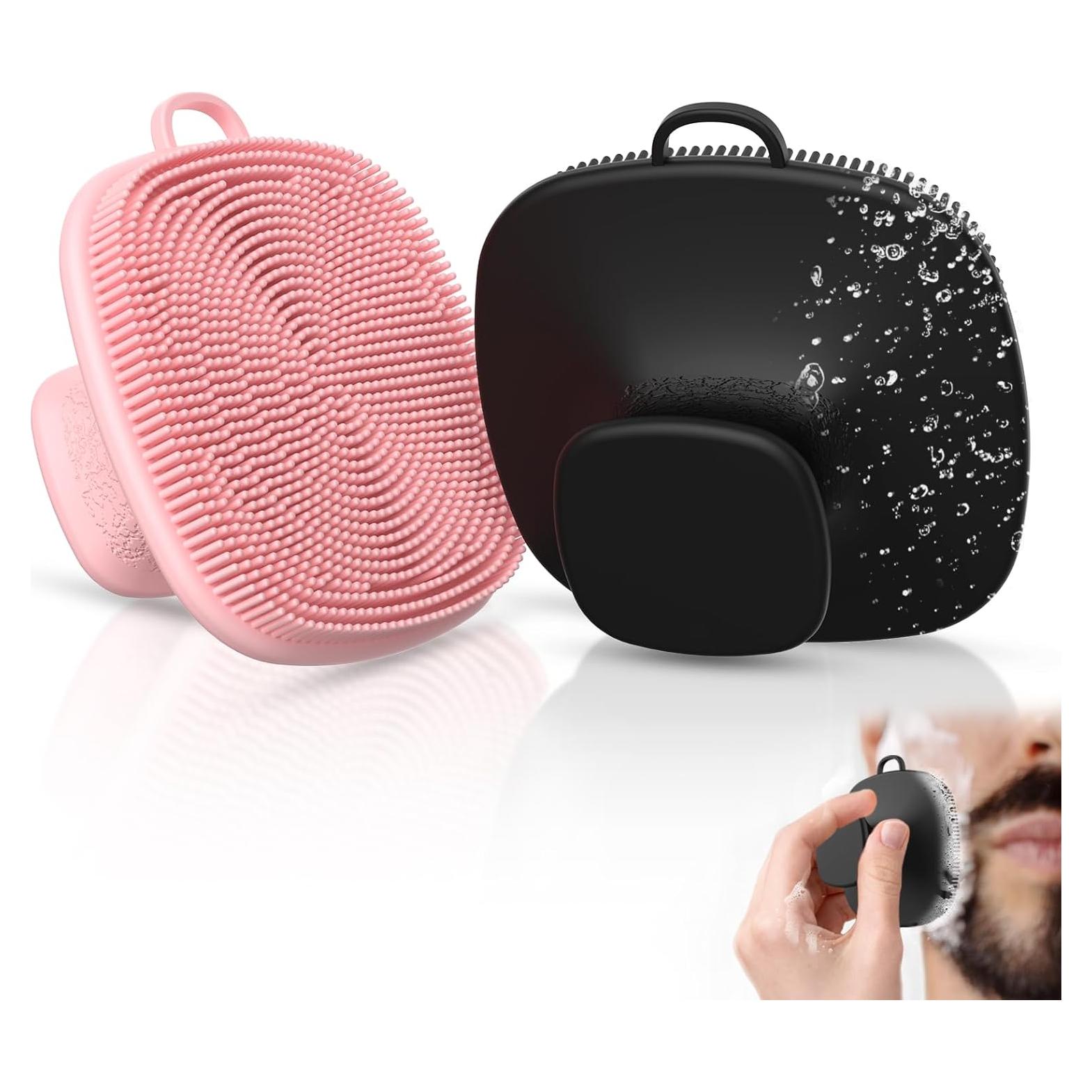 Paquete de 2 cepillos faciales QiaKeoo de silicona para piel sensible