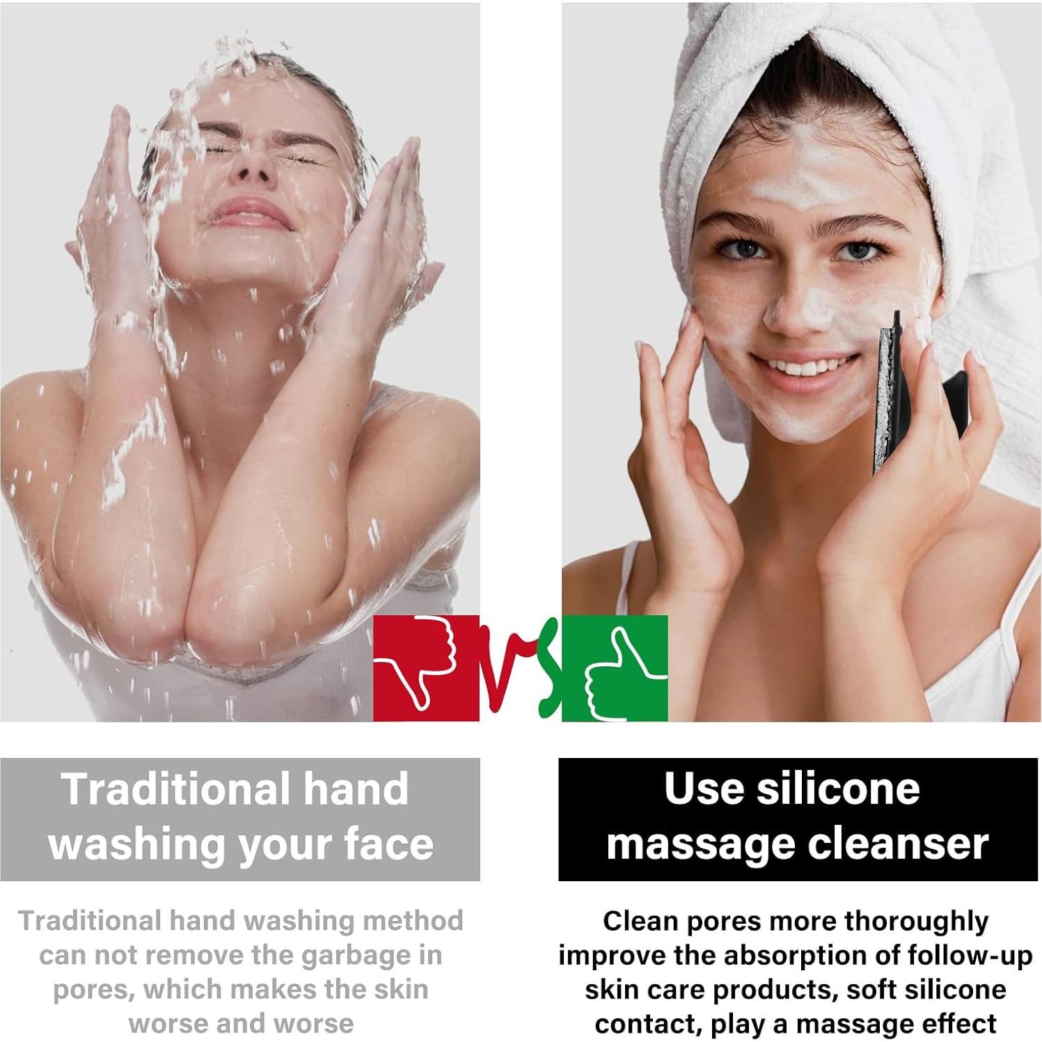 Paquete de 2 cepillos faciales QiaKeoo de silicona para piel sensible