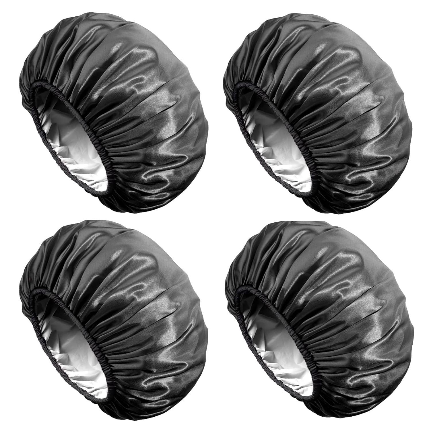 Gorro de Ducha Aquior Extra Grande Impermeable Doble Capa Negro