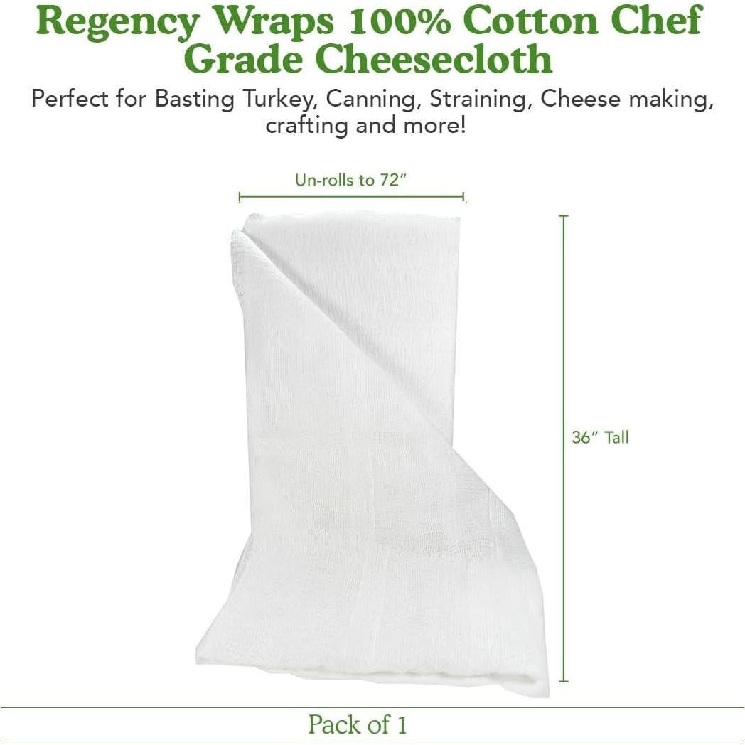 Tela de Queso 100% Algodón Regency Wraps 91x182 cm - Grado Chef