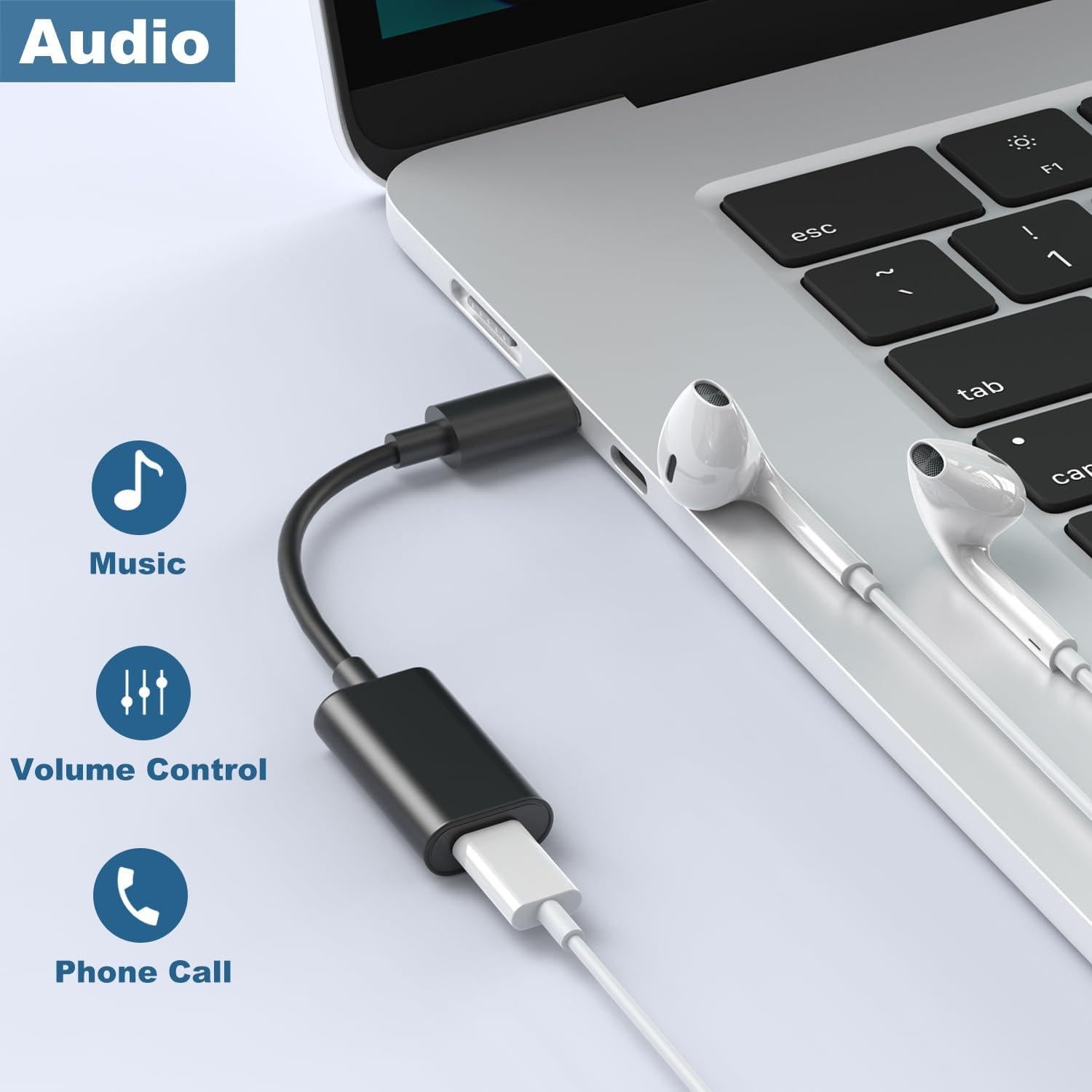 Adaptador USB C QXWY para Auriculares Lightning y Carga