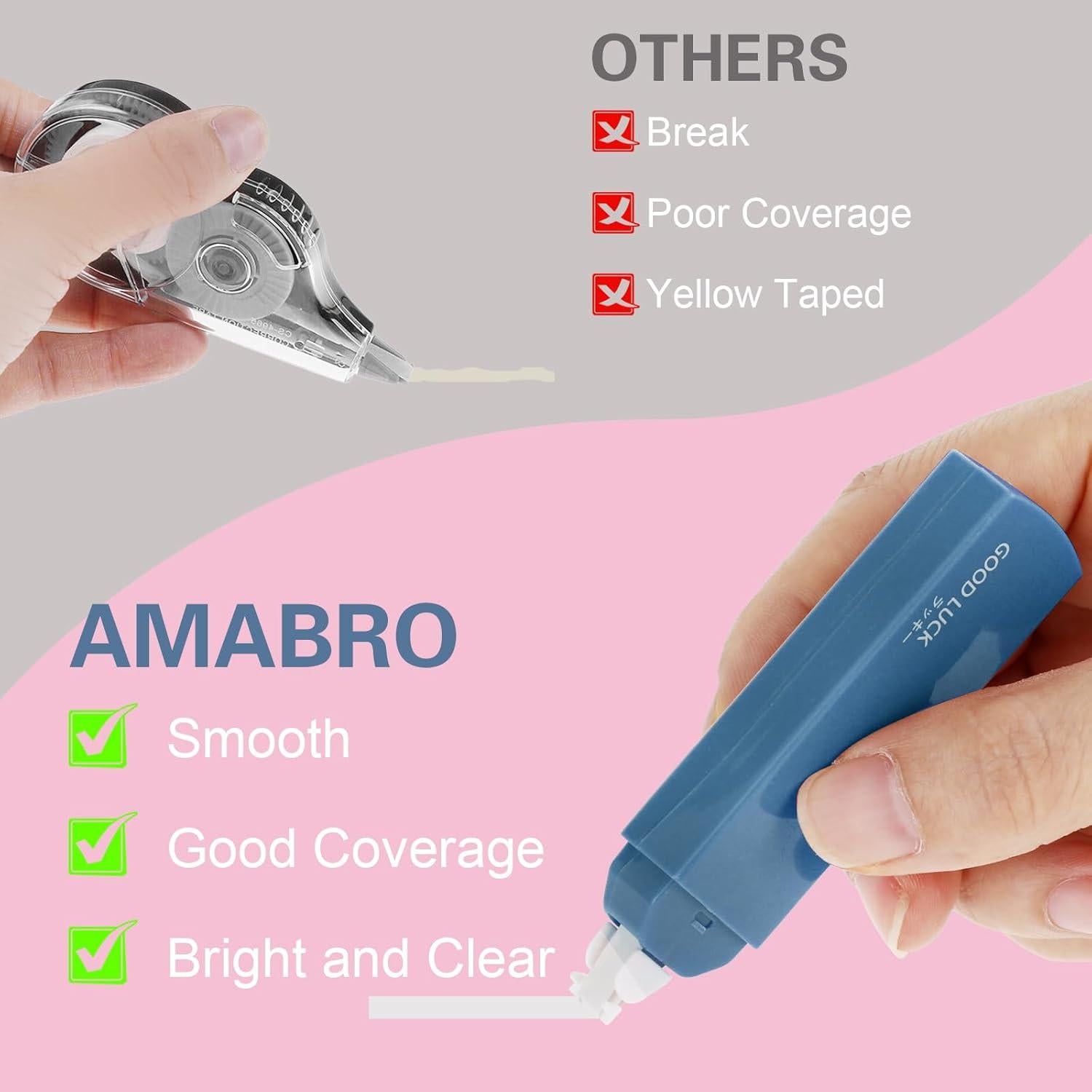 Cintas Correctoras Amabro 6 Rollos 6m Azul Gradiente