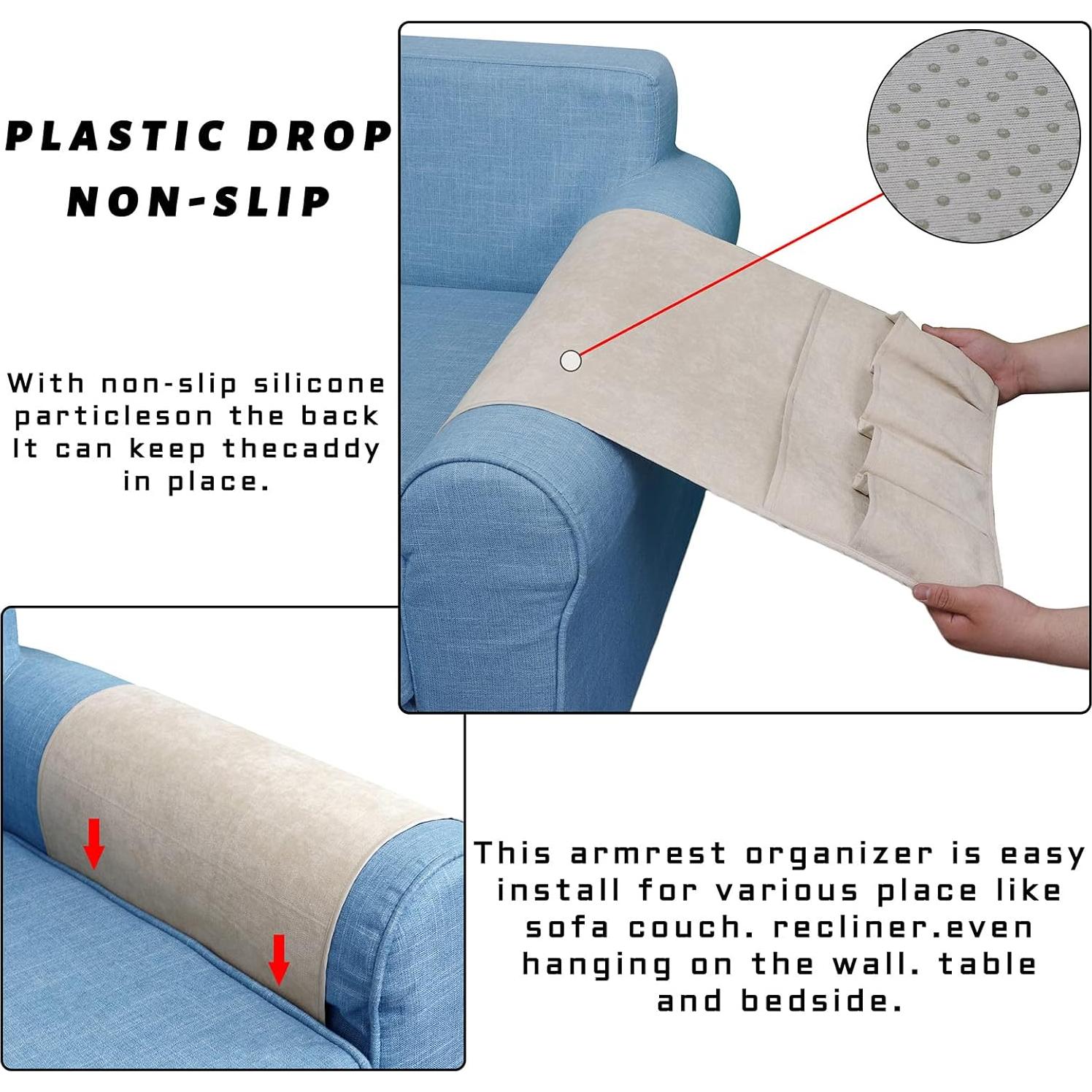 Organizador de Sofá Antideslizante NB Beige 89cm x 31.5cm