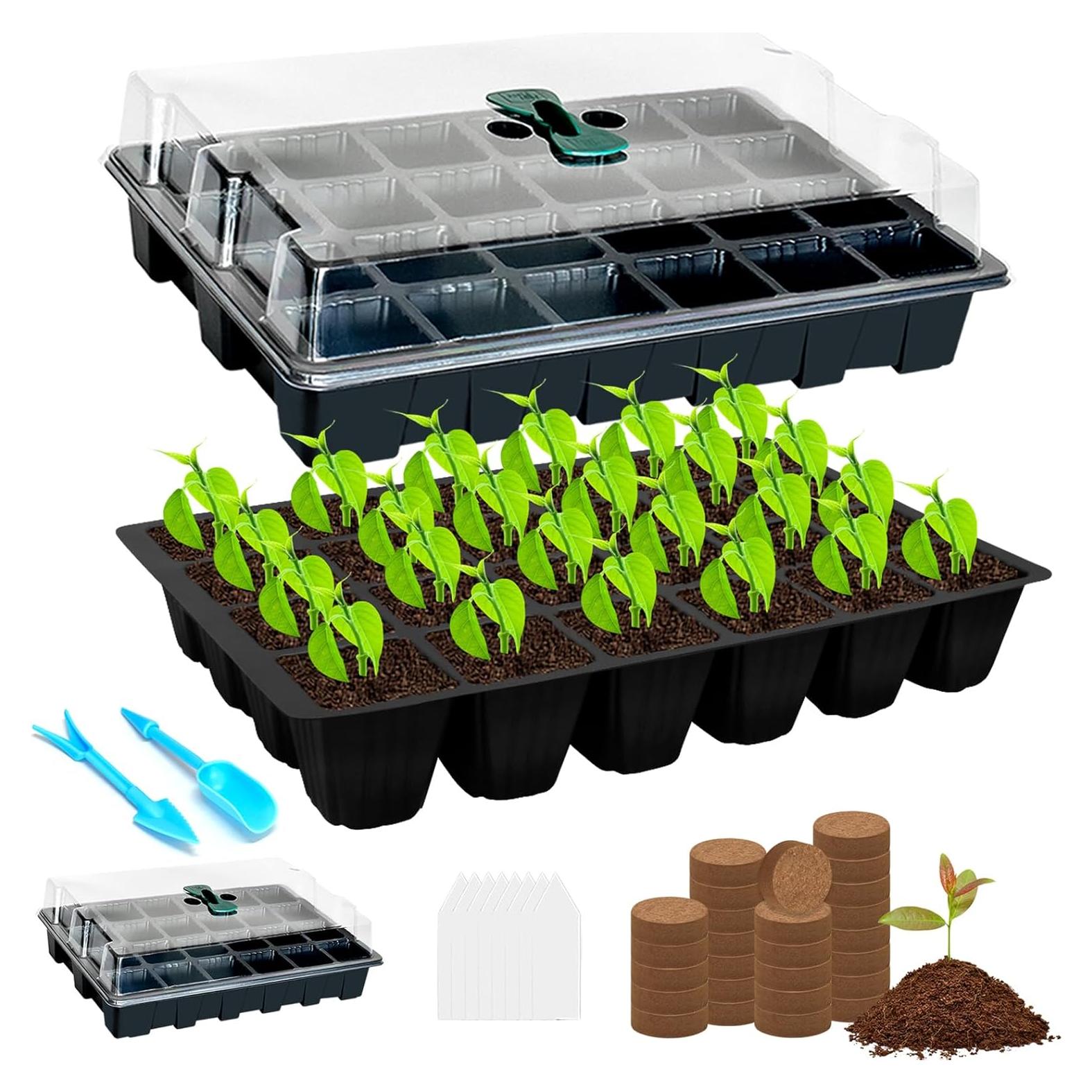 Kit de Inicio de Semillas Halatool con 2 Bandejas y 50 Pellets