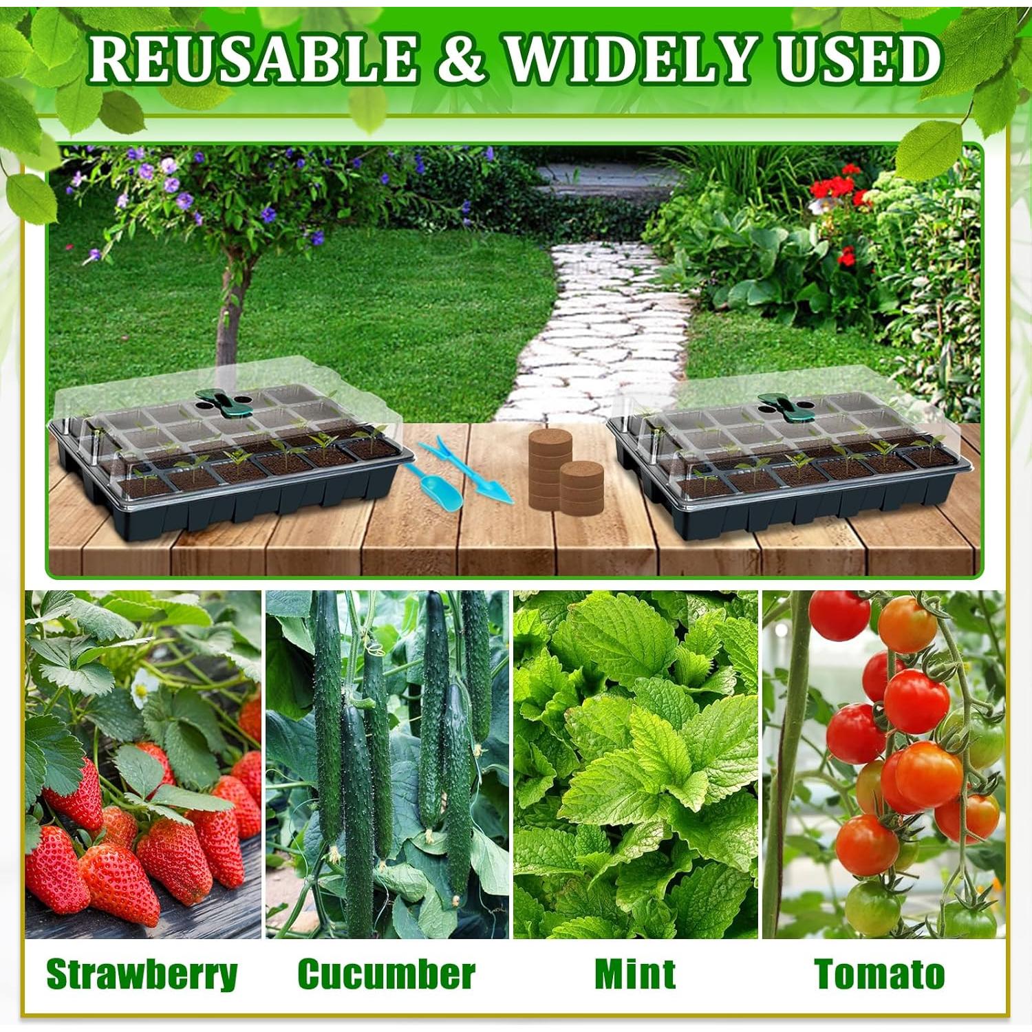 Kit de Inicio de Semillas Halatool con 2 Bandejas y 50 Pellets