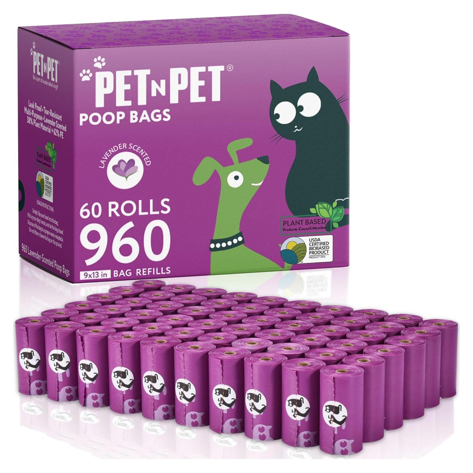 Bolsas de Poop PET N PET Lavanda 960 Cuentas 38% Plantas