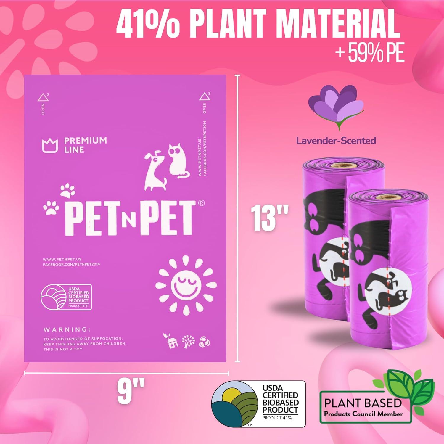 Bolsas de Poop PET N PET Lavanda 960 Cuentas 38% Plantas