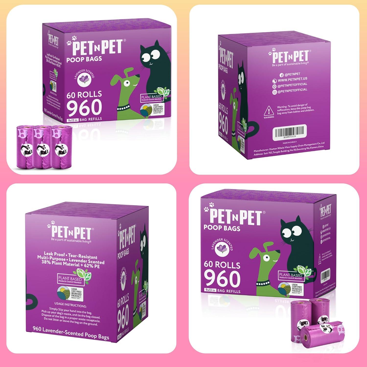 Bolsas de Poop PET N PET Lavanda 960 Cuentas 38% Plantas