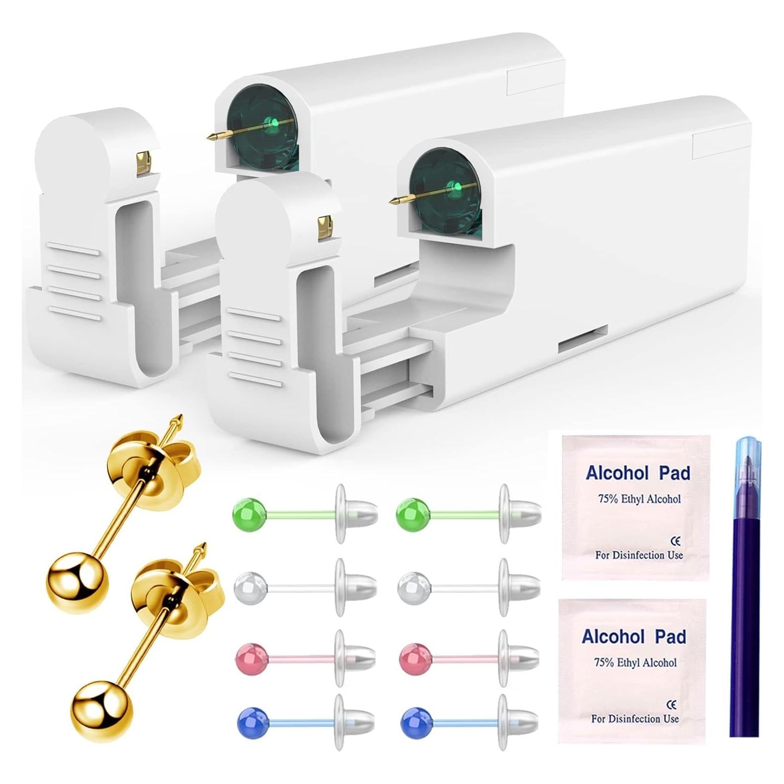 Kit de Perforación de Orejas KAIQIKAIXI 18 Piezas Dorado 3mm