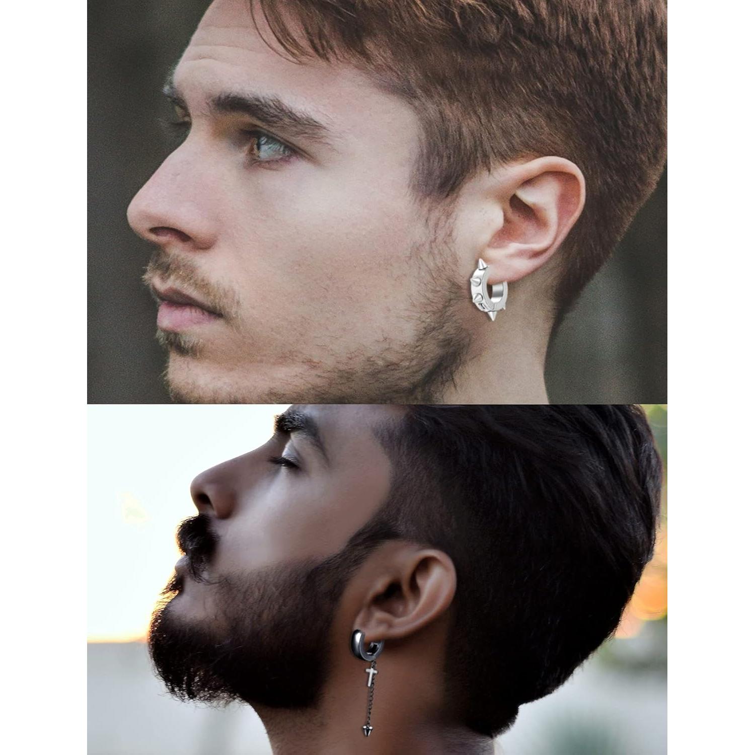 12 Pares Pendientes Magnéticos Acero Inoxidable Ofeiyaa