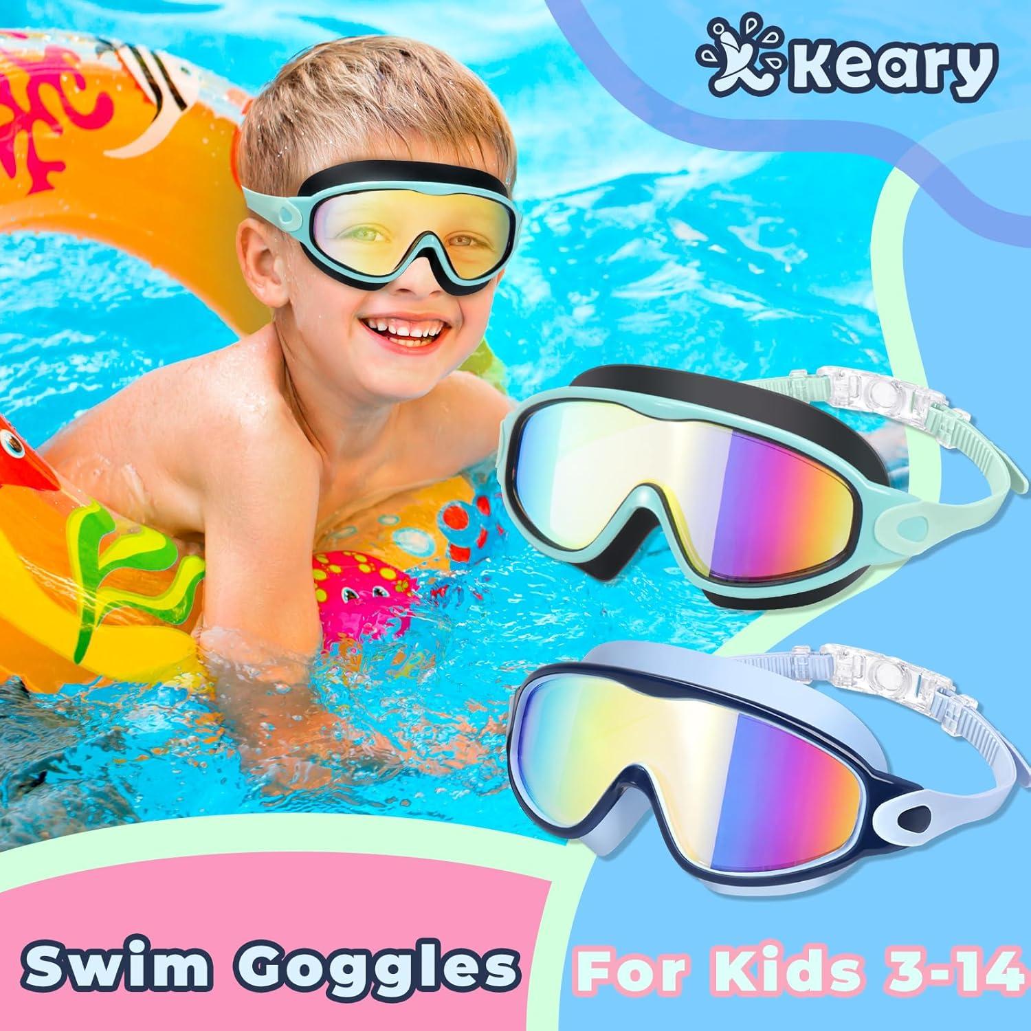 Gafas de natación Keary para niños 3-15 años UV y anti-vaho