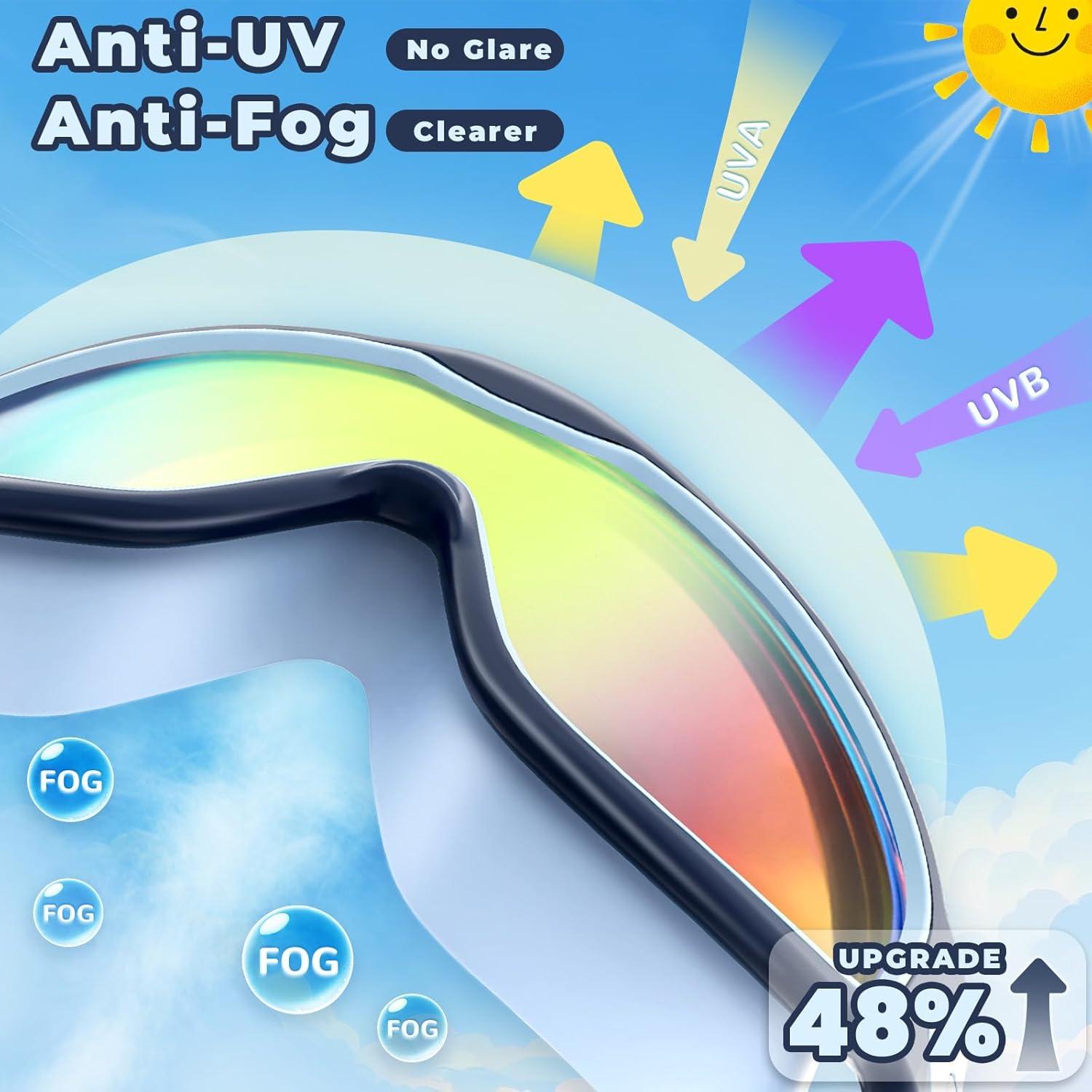 Gafas de natación Keary para niños 3-15 años UV y anti-vaho