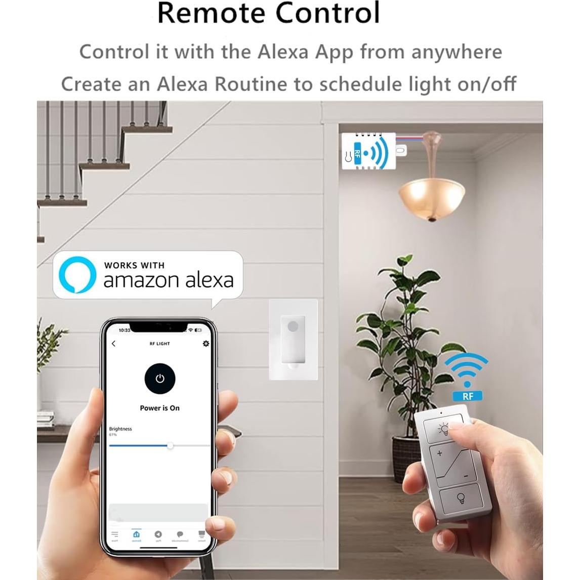 Interruptor de Luz Inalámbrico Inteligente Nexete con Receptor