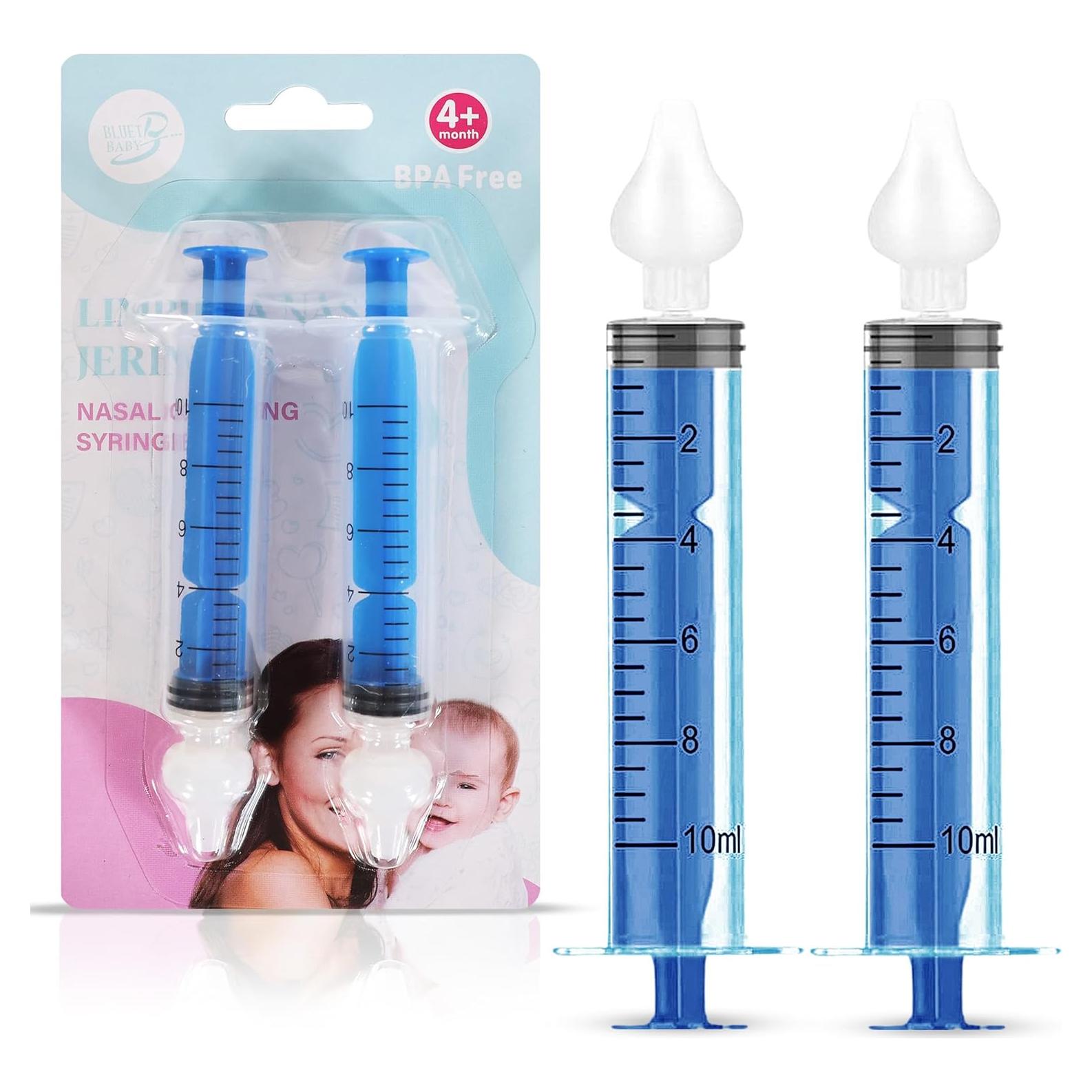 Jeringa Nasal para Bebés Bluet B 10 ml - Paquete de 2 - Silicona Segura