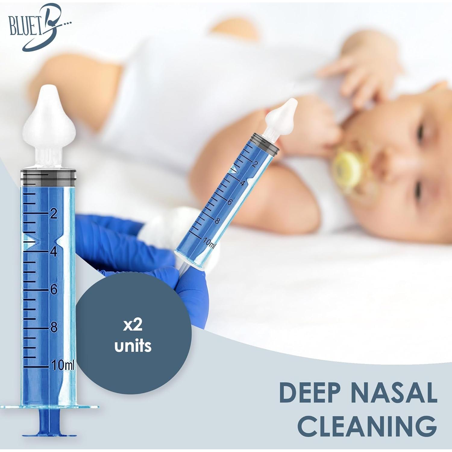 Jeringa Nasal para Bebés Bluet B 10 ml - Paquete de 2 - Silicona Segura