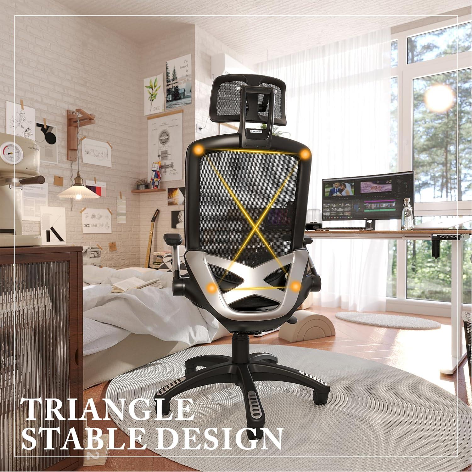 Silla de Oficina Ergonómica GABRYLLY con Reposacabezas Ajustable