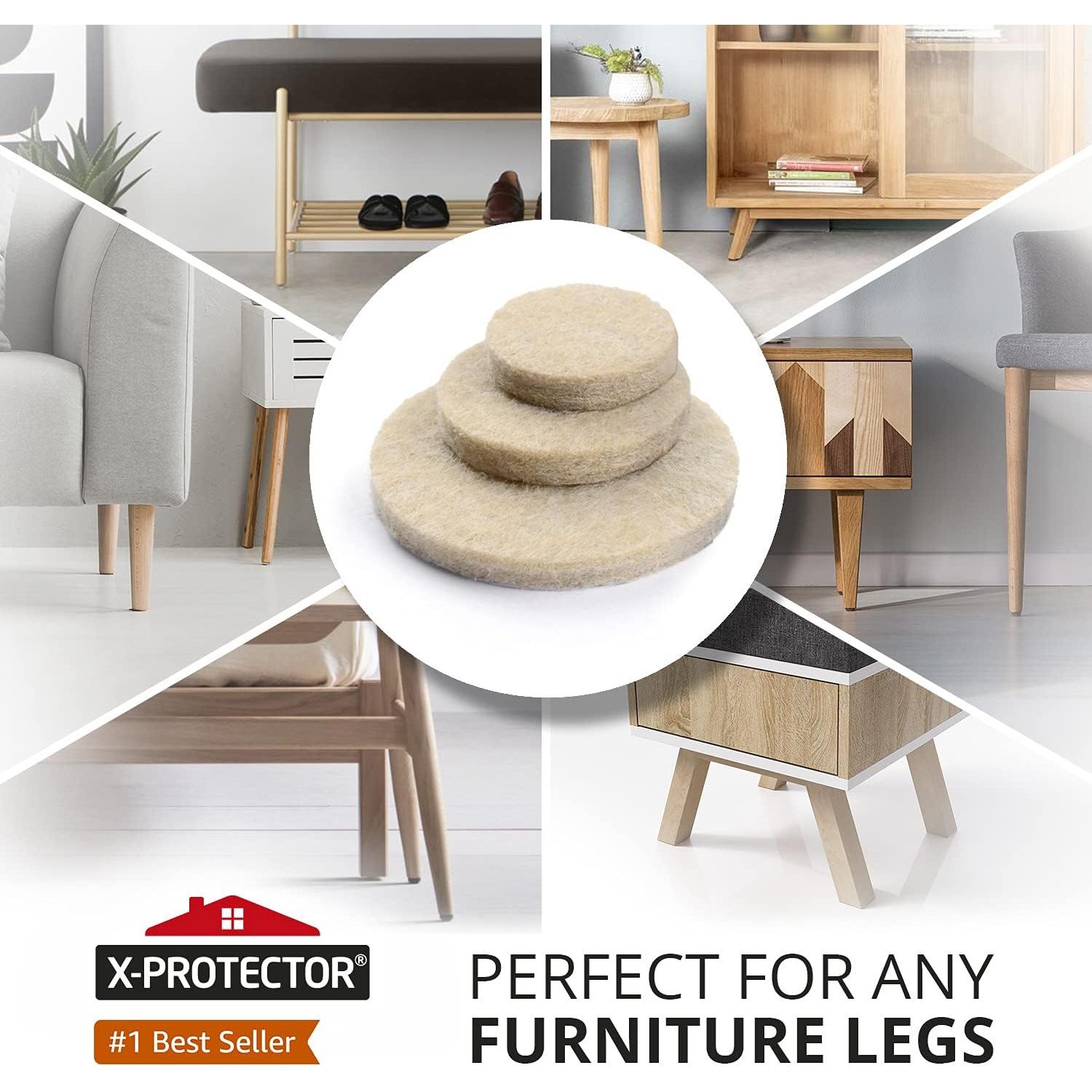 Almohadillas de Fieltro X-PROTECTOR 48 Piezas 2.54 cm Beige