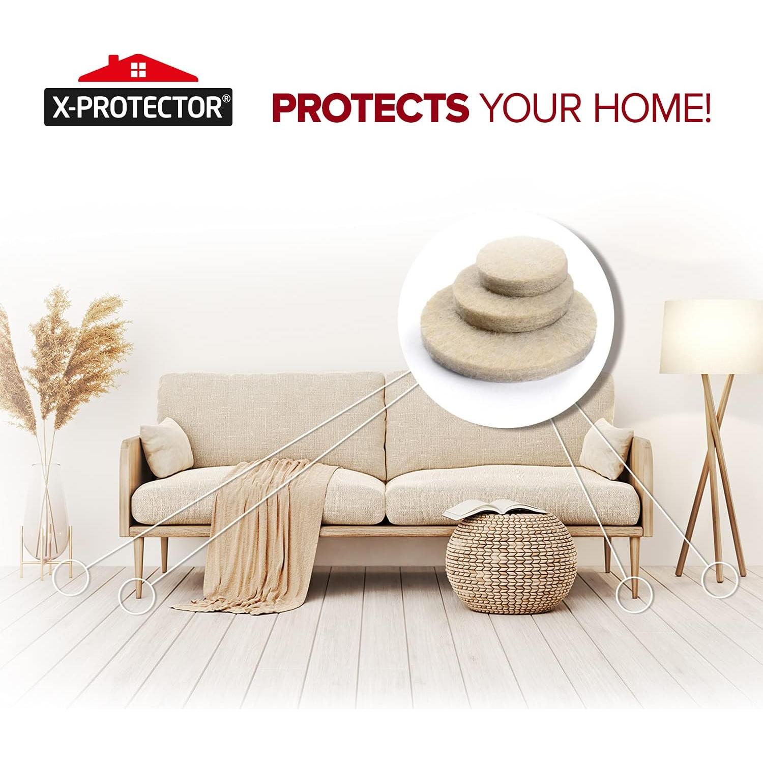 Almohadillas de Fieltro X-PROTECTOR 48 Piezas 2.54 cm Beige